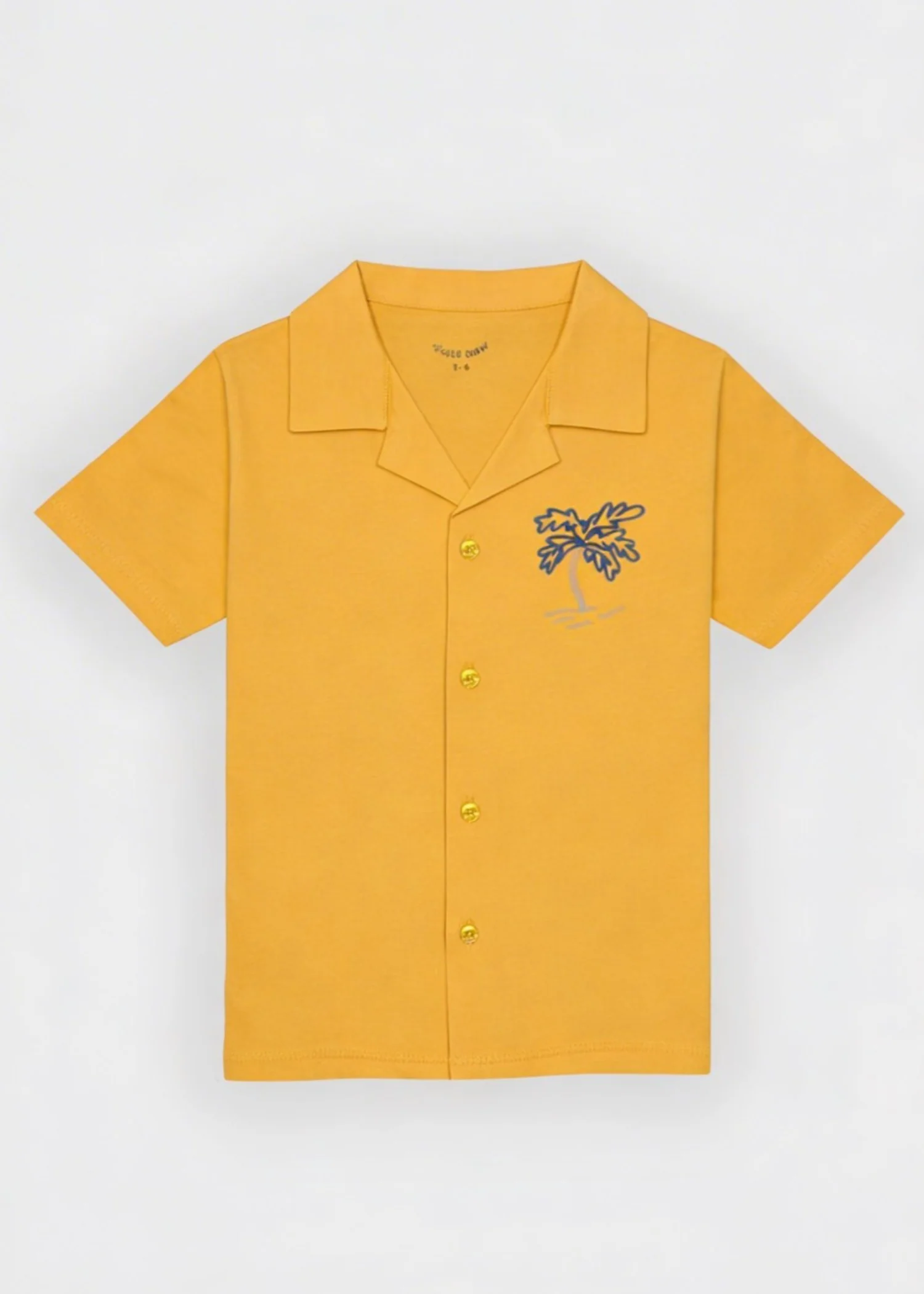 single jersey knit Casual Shirt in Mustard