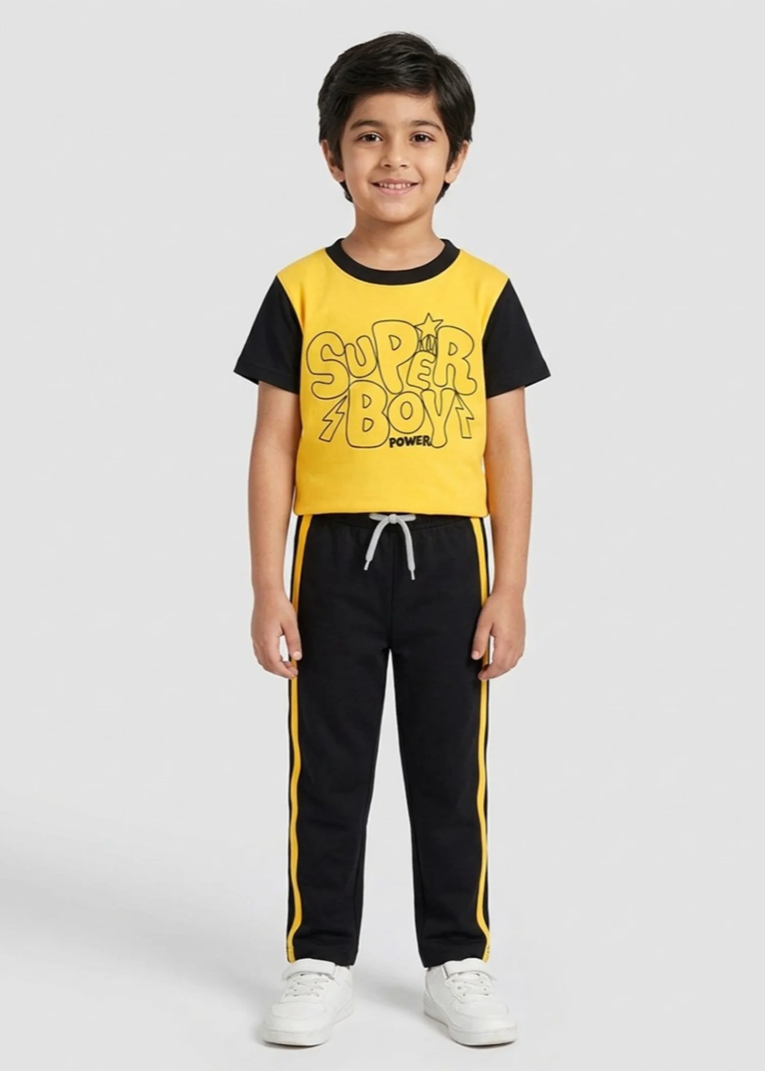 cotton Tracksuit in Yellow, black
