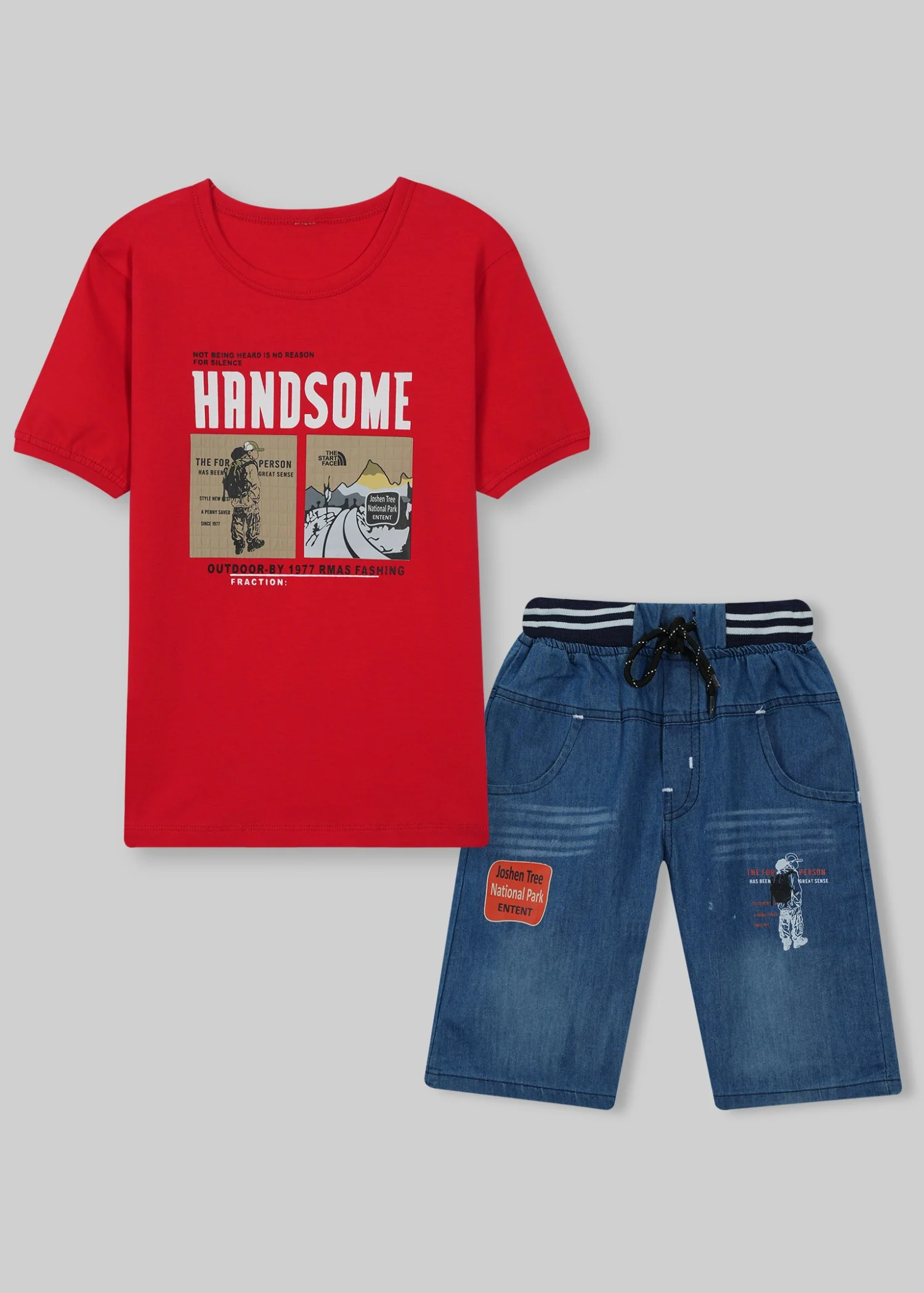 cotton jersey T Shirt in Red
