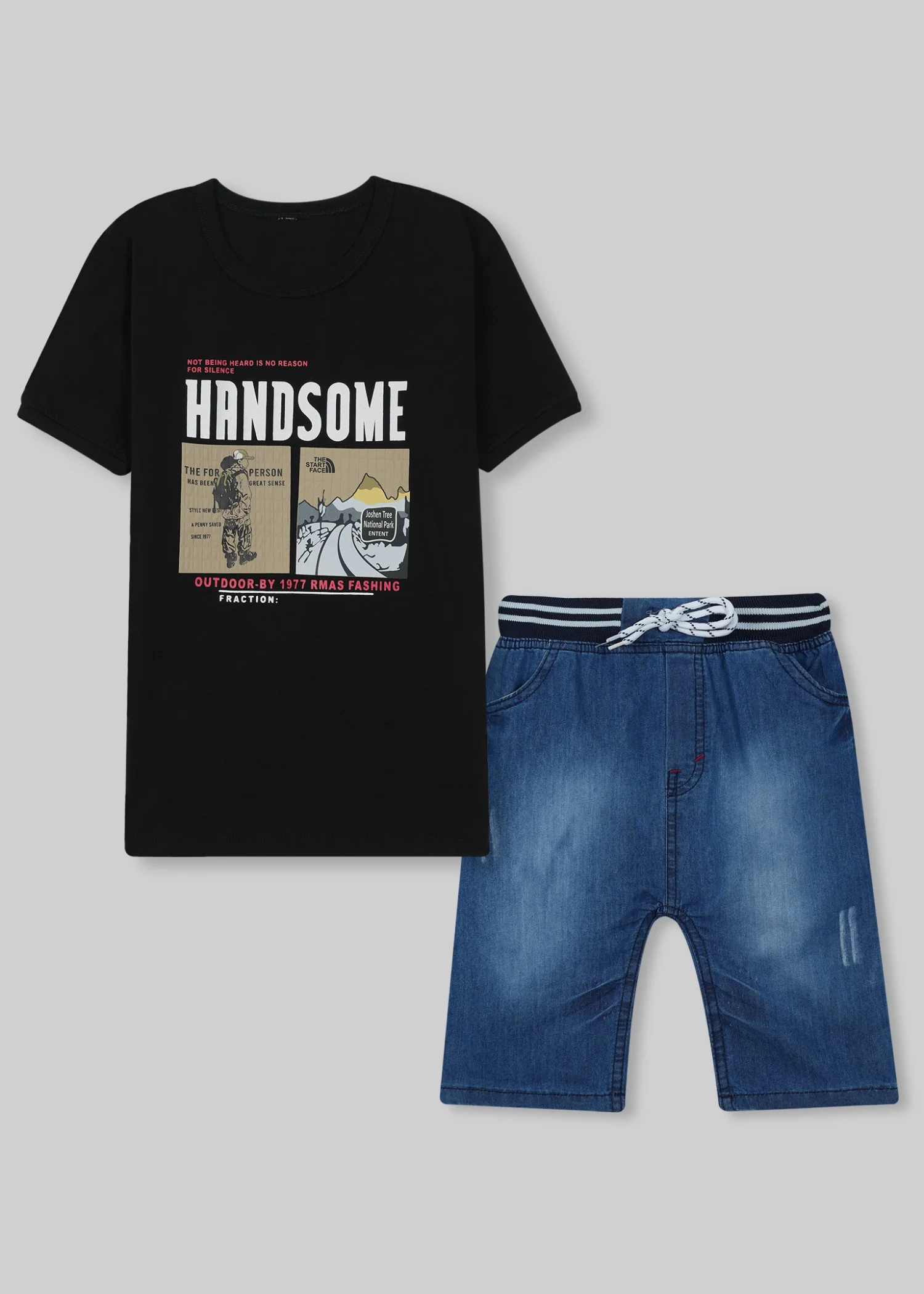 cotton jersey T Shirt in Jet black