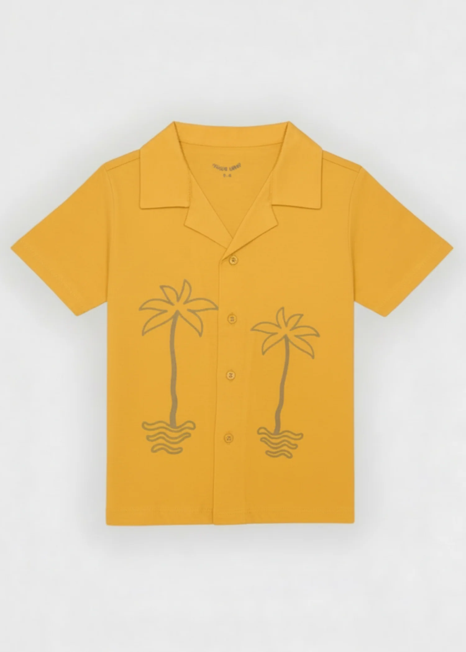 single jersey knit Casual Shirt in Mustard