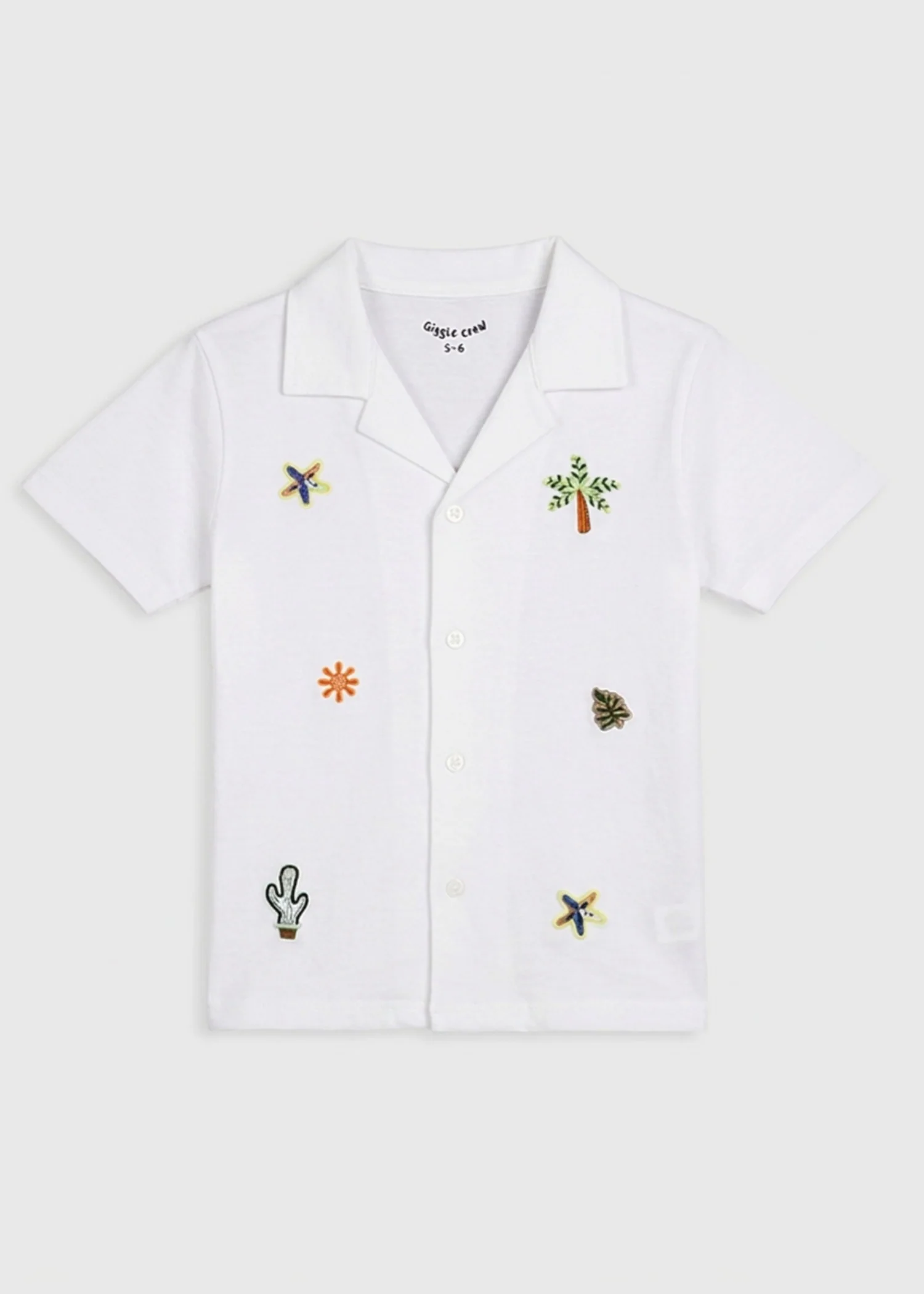 single jersey knit Casual Shirt in White
