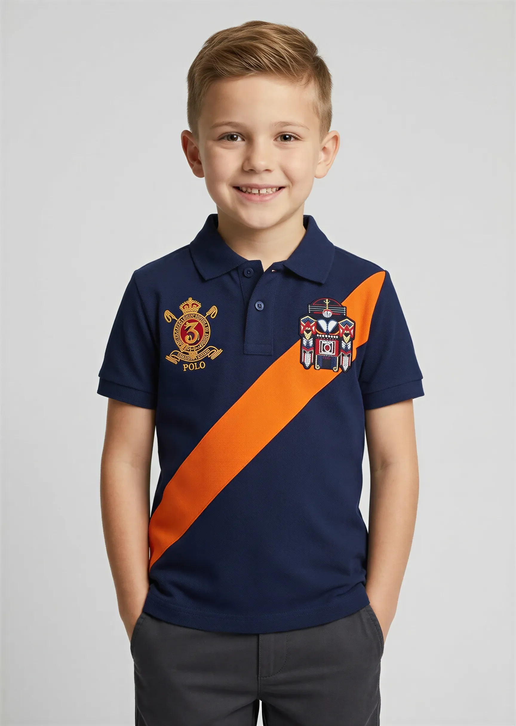 cotton jersey Polo Shirt in Navy blue