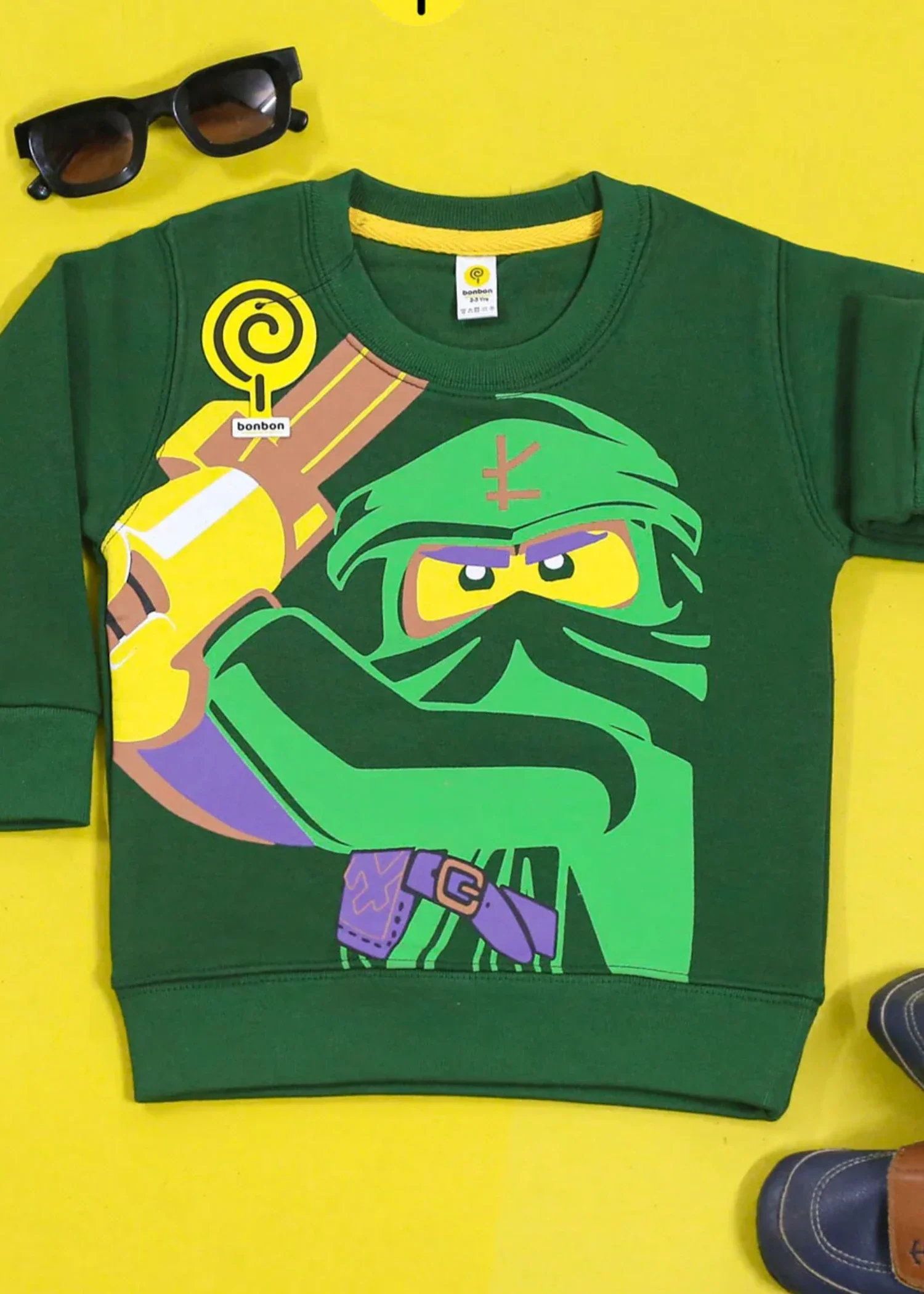 fleece Sweatshirt in Dark green