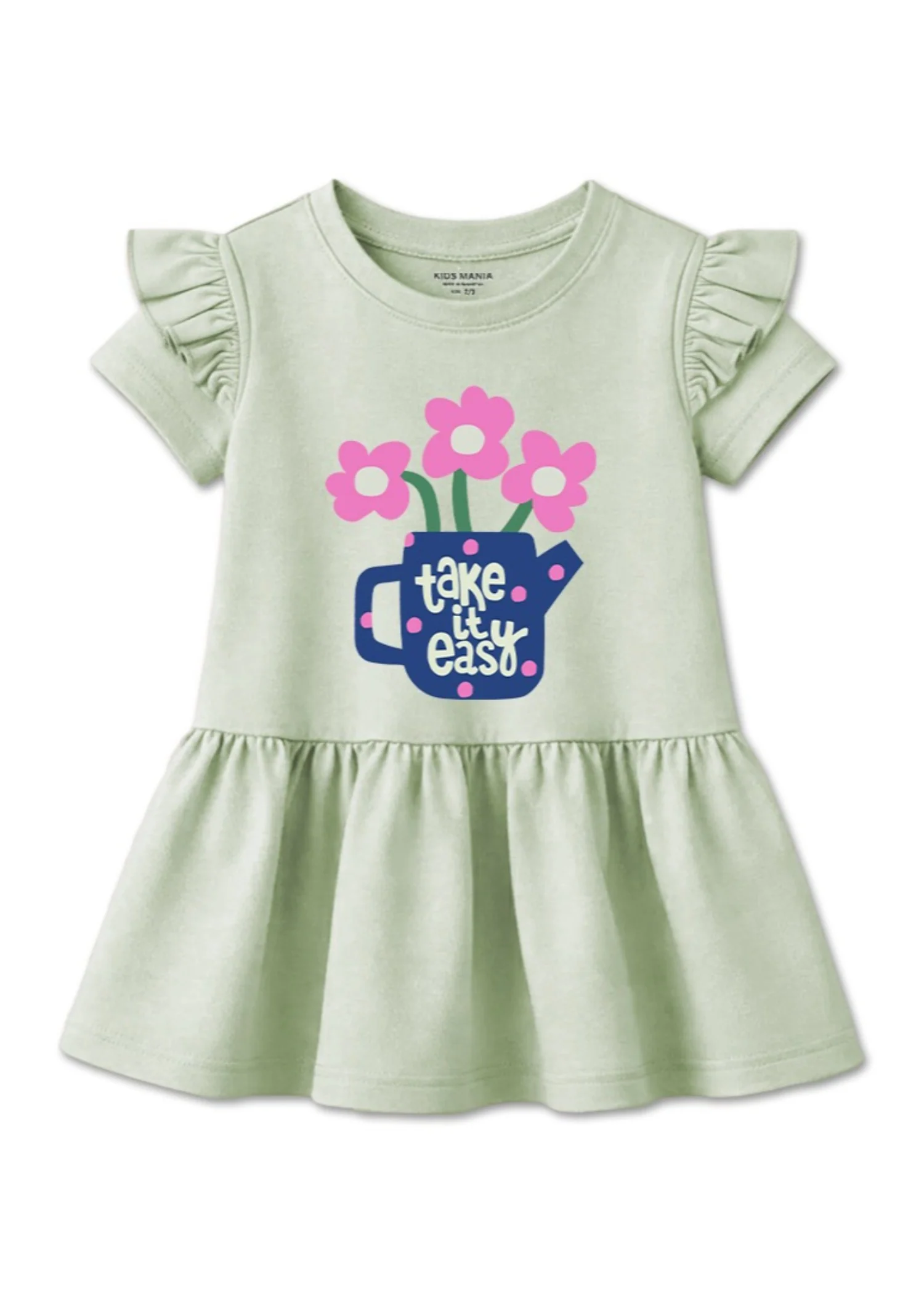 cotton Frock in Mint green