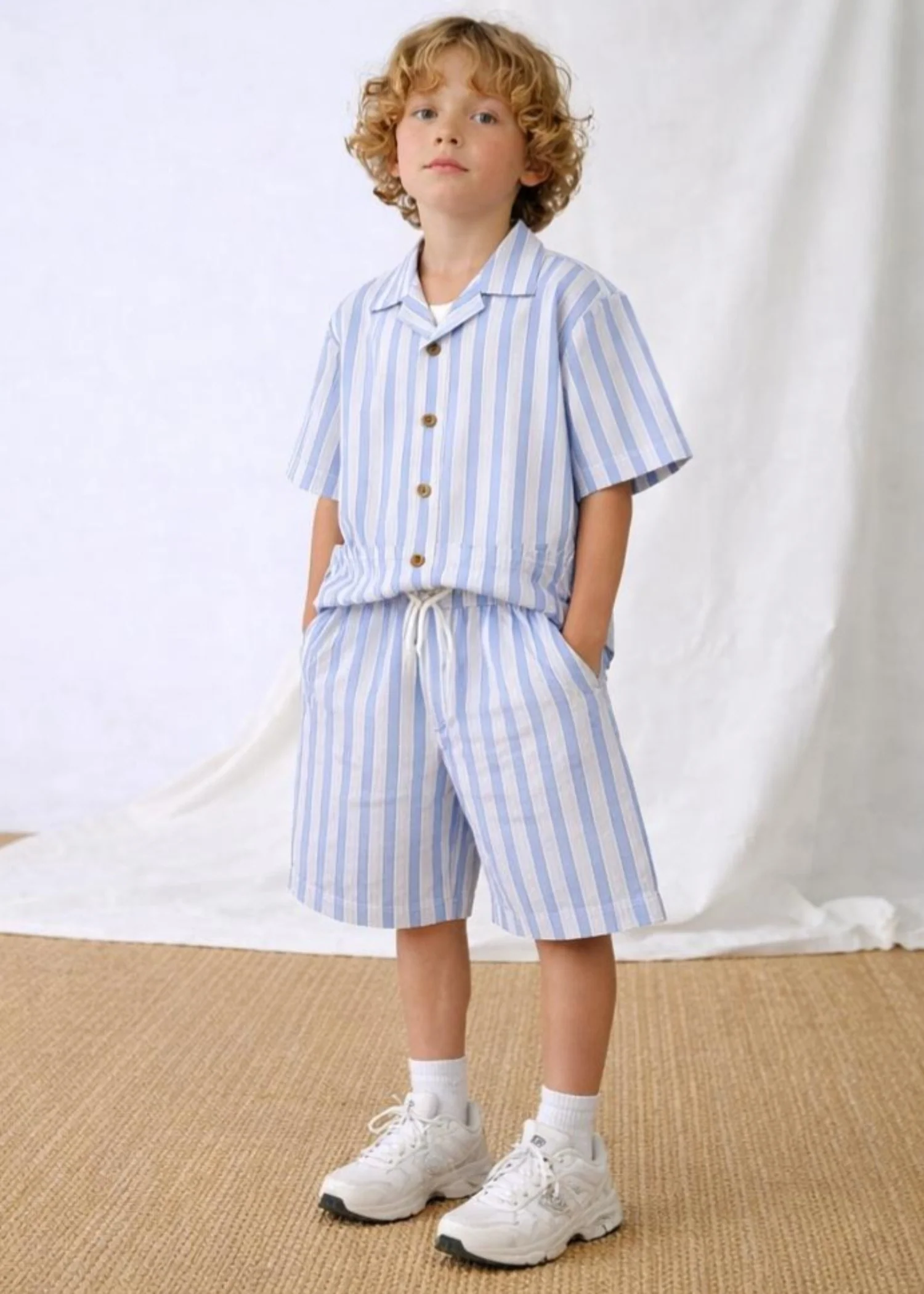 Co ord Sets in White, cornflower blue