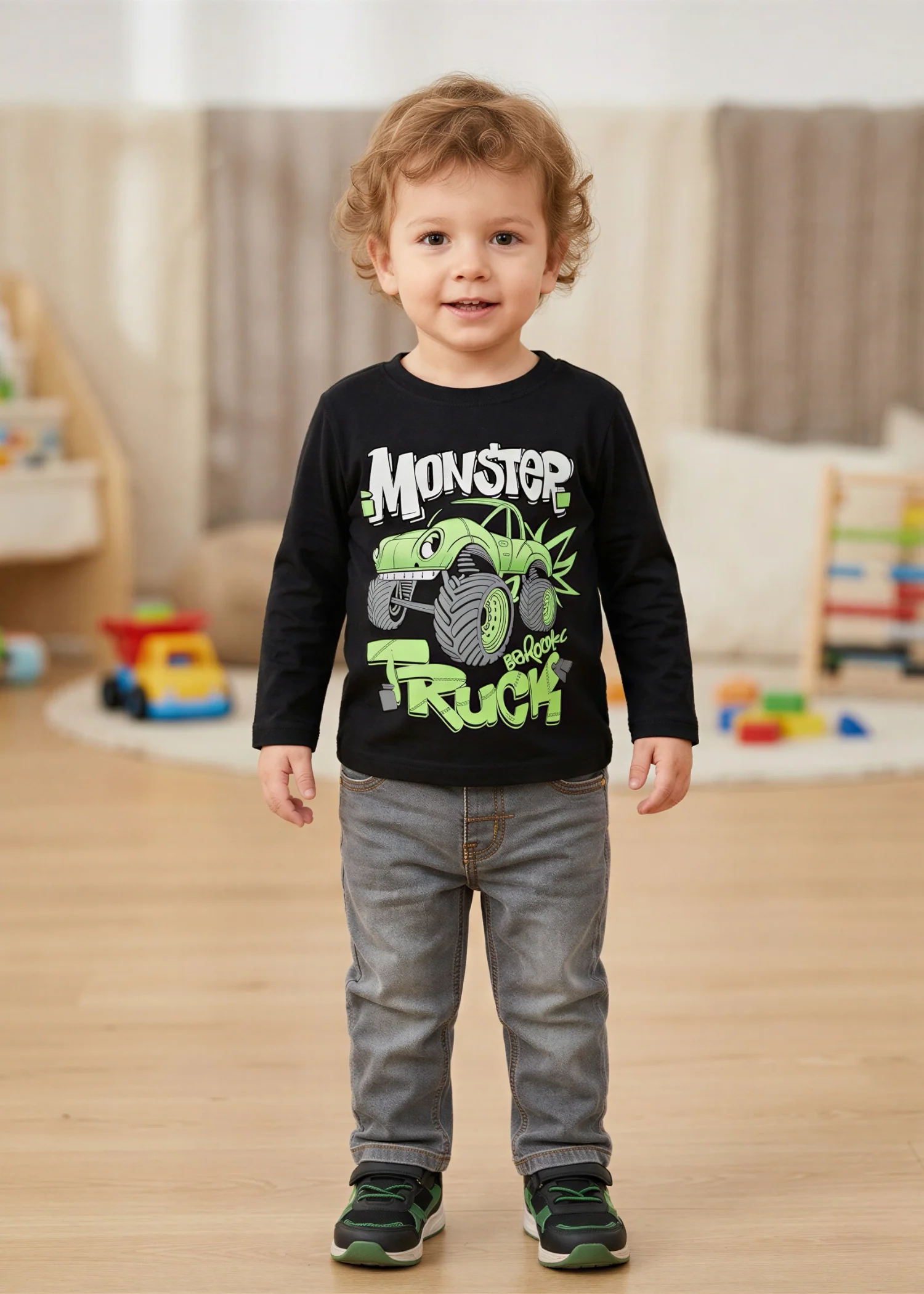 cotton jersey T Shirt in Black