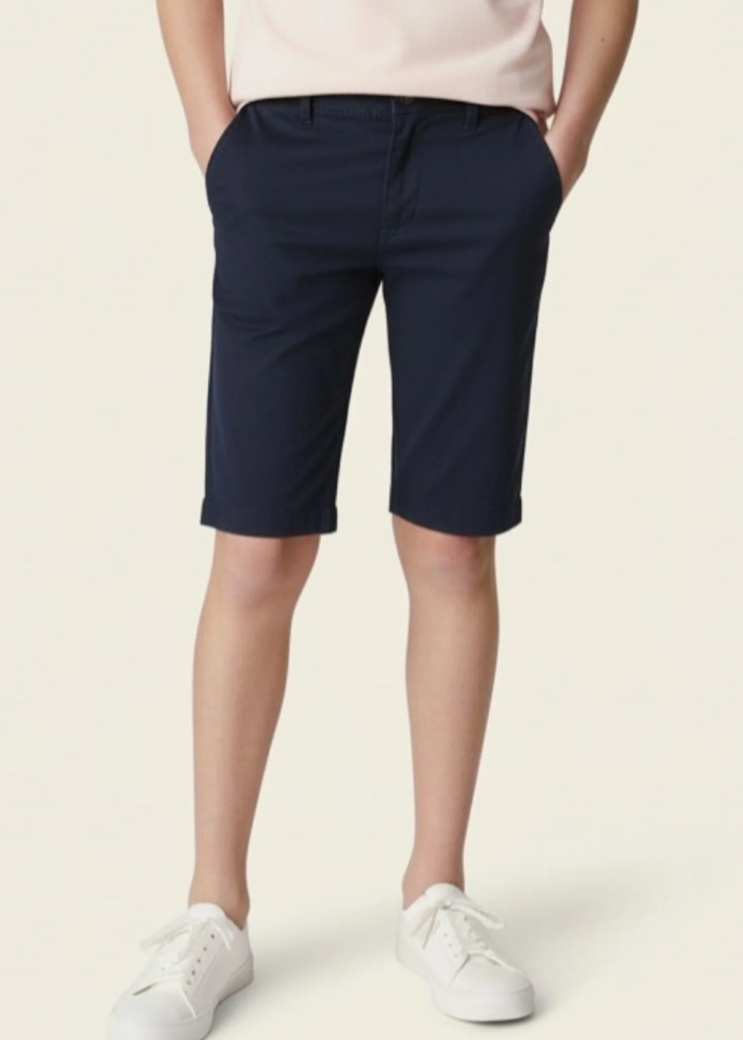 twill cotton Shorts in Navy blue
