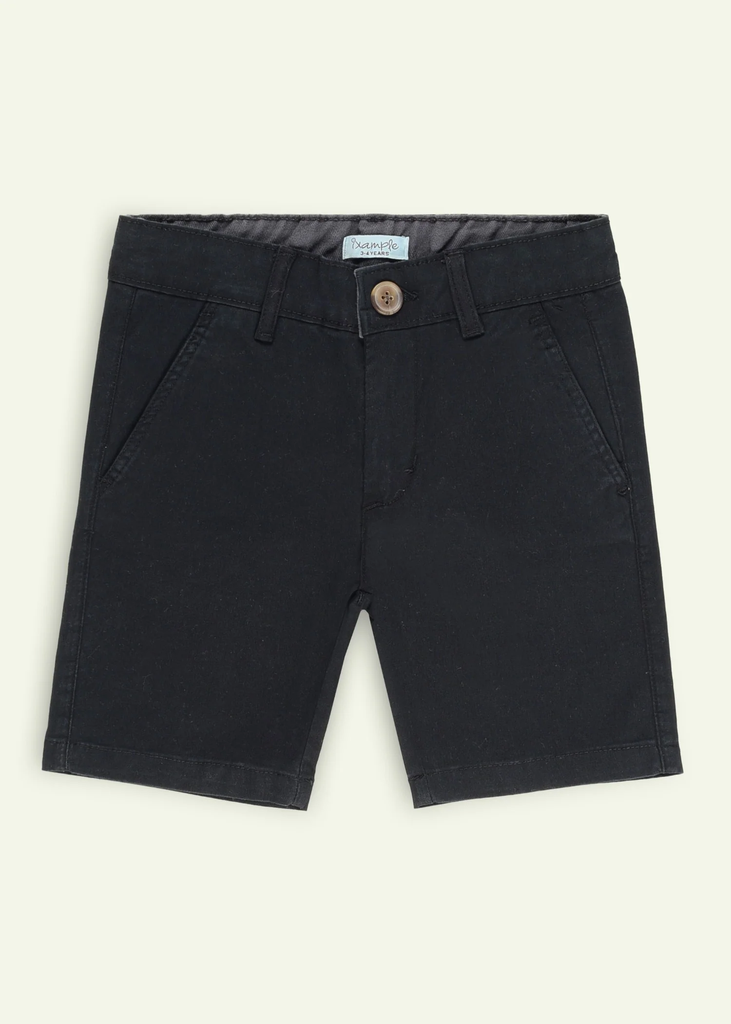 twill cotton Shorts in Black