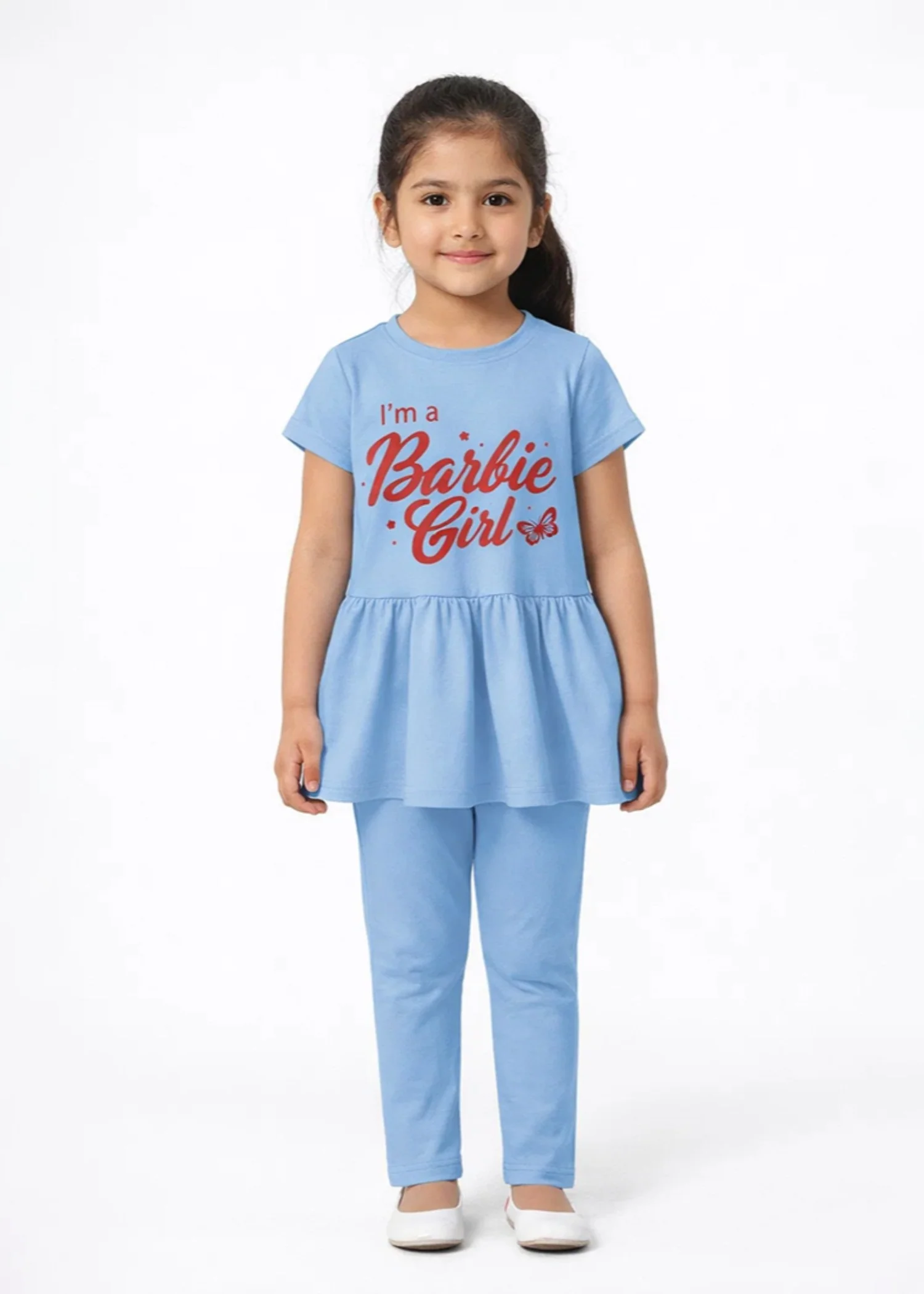 cotton Frock in Baby blue