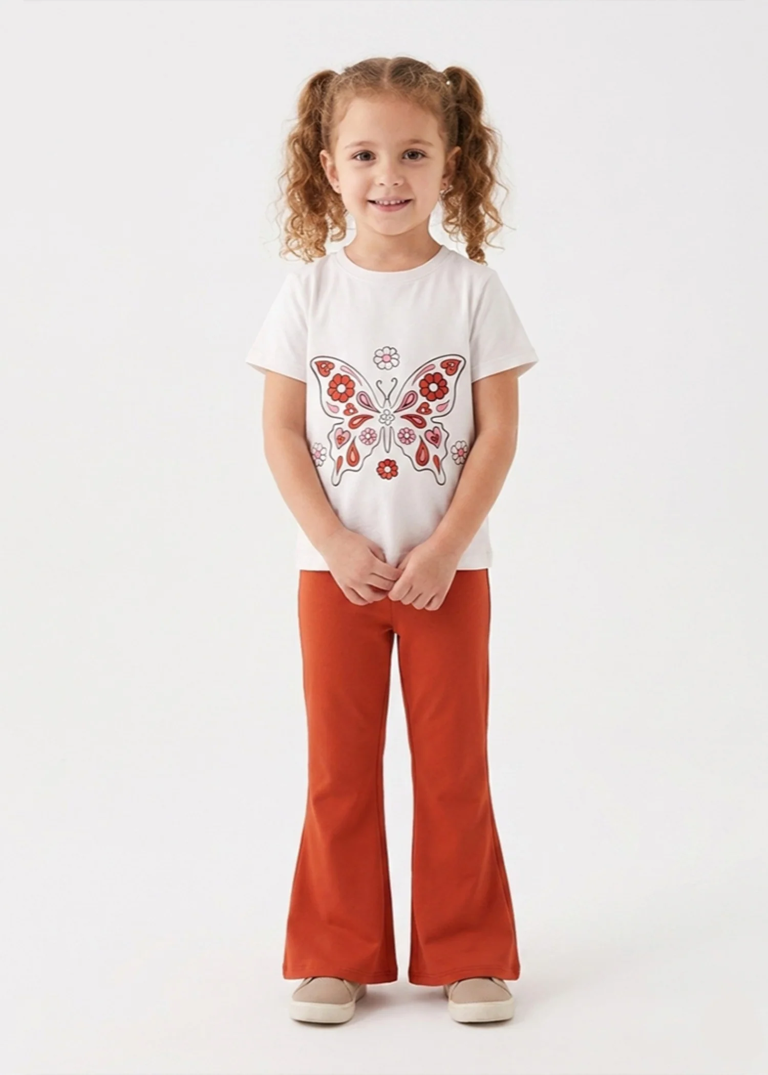 Co Ord Sets in Coral orange, white