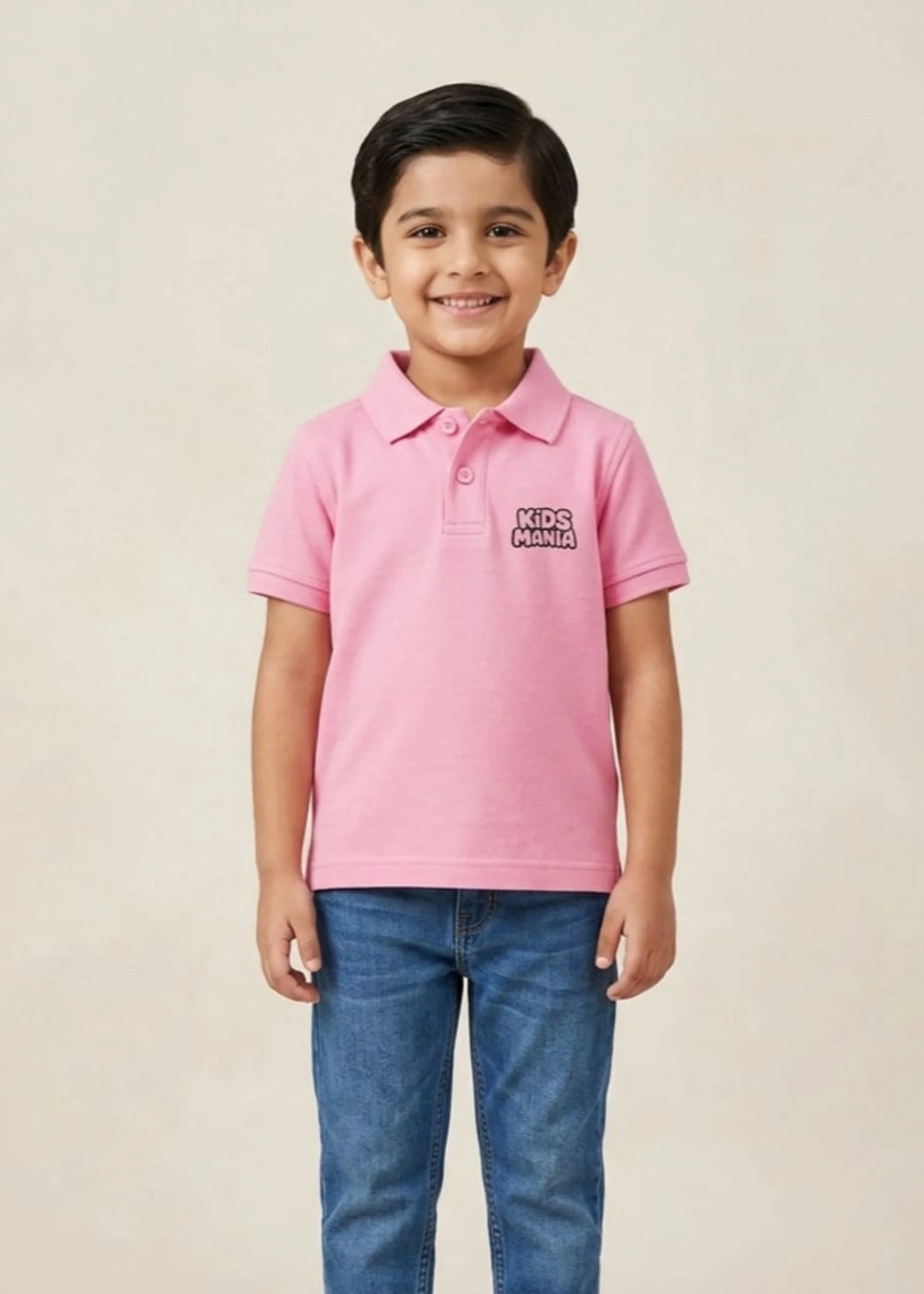 cotton Polo Shirt in Rose pink