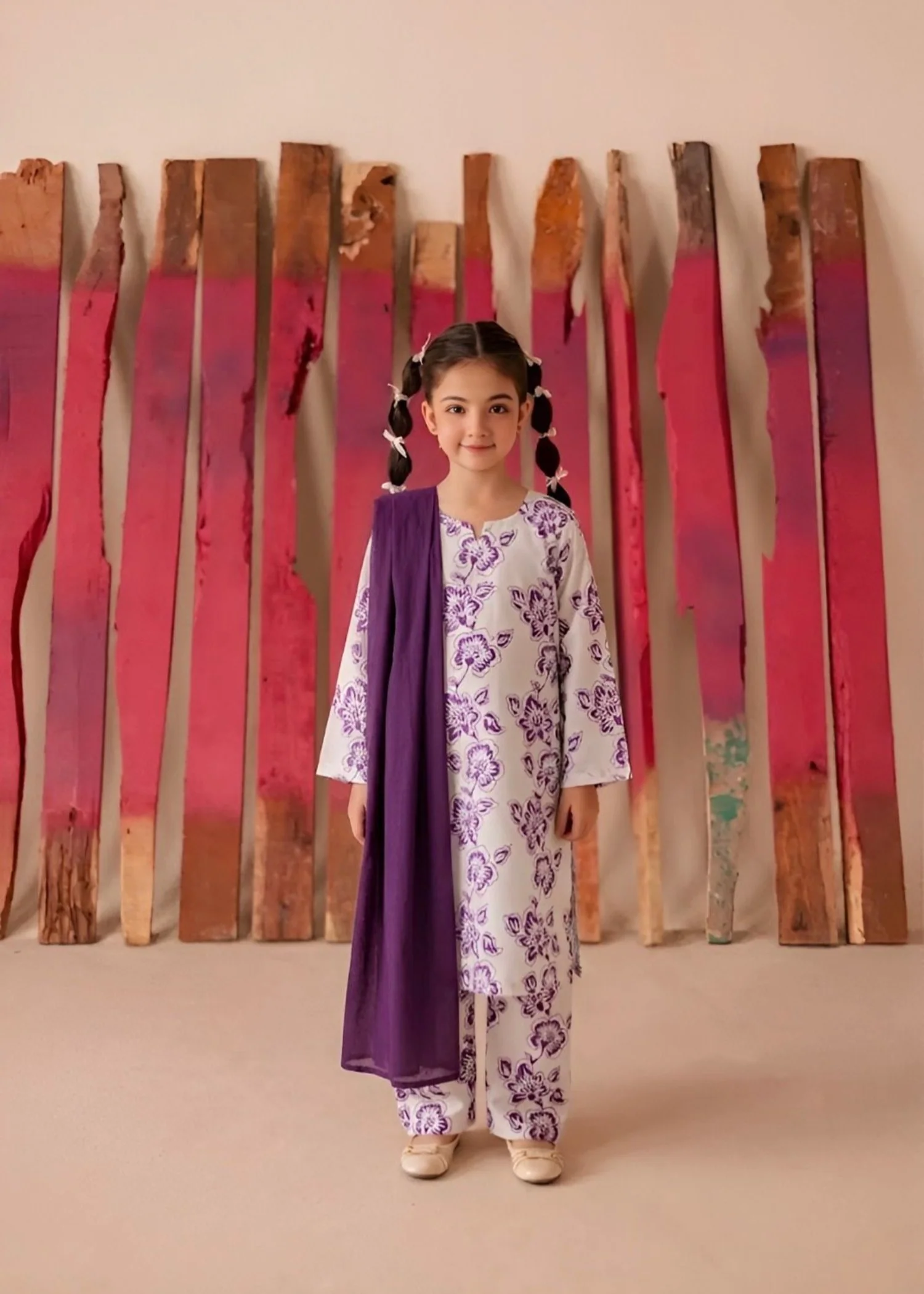 linen Kurta Set in Off-white