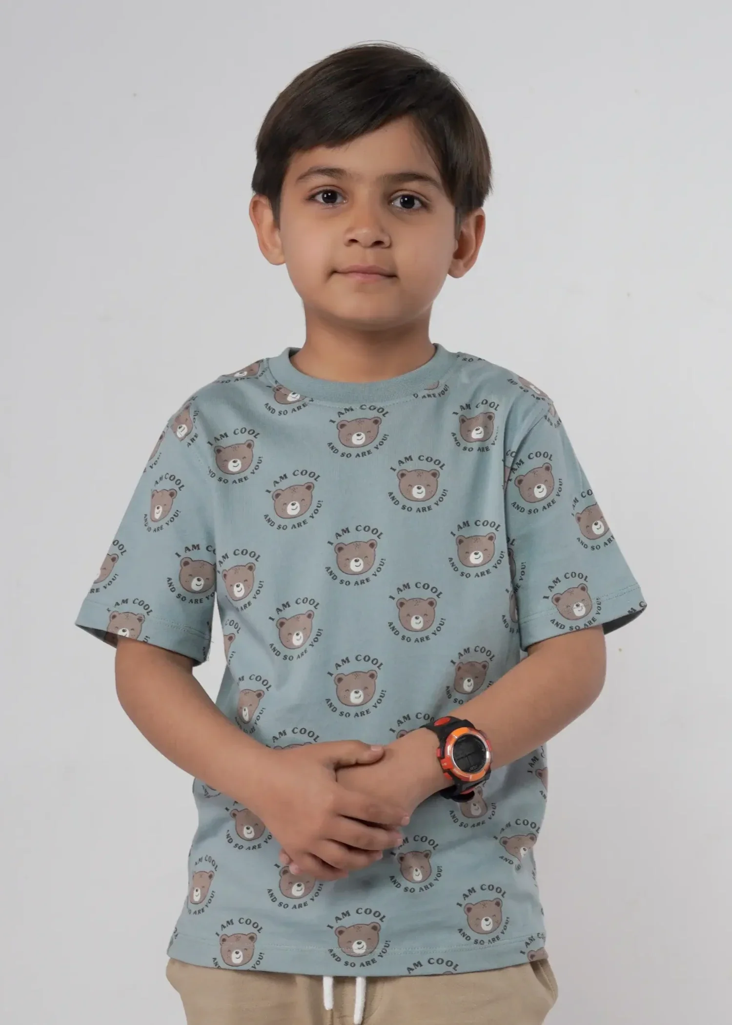 cotton jersey T Shirt in Light blue
