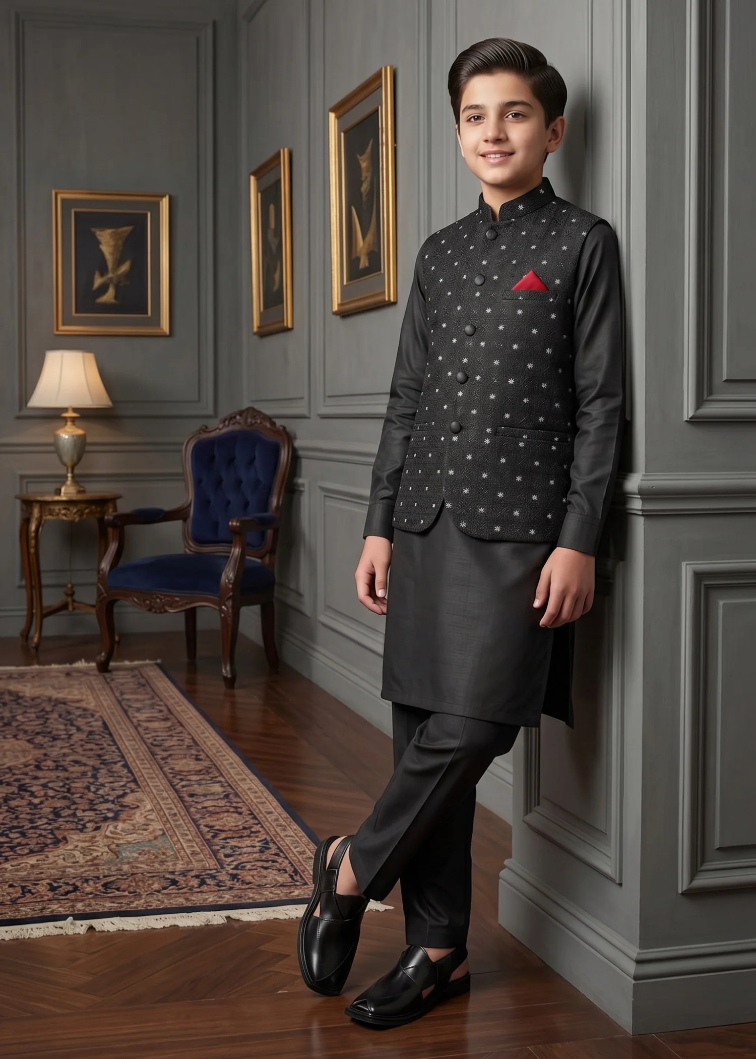 wash & wear Waistcoat in Black