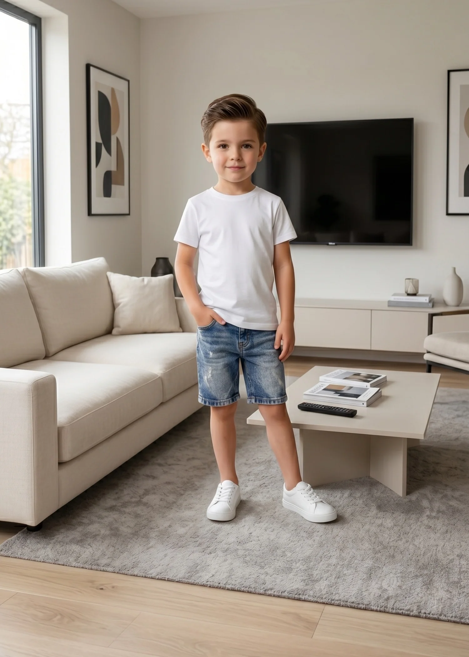 stone wash denim Shorts in Ice blue