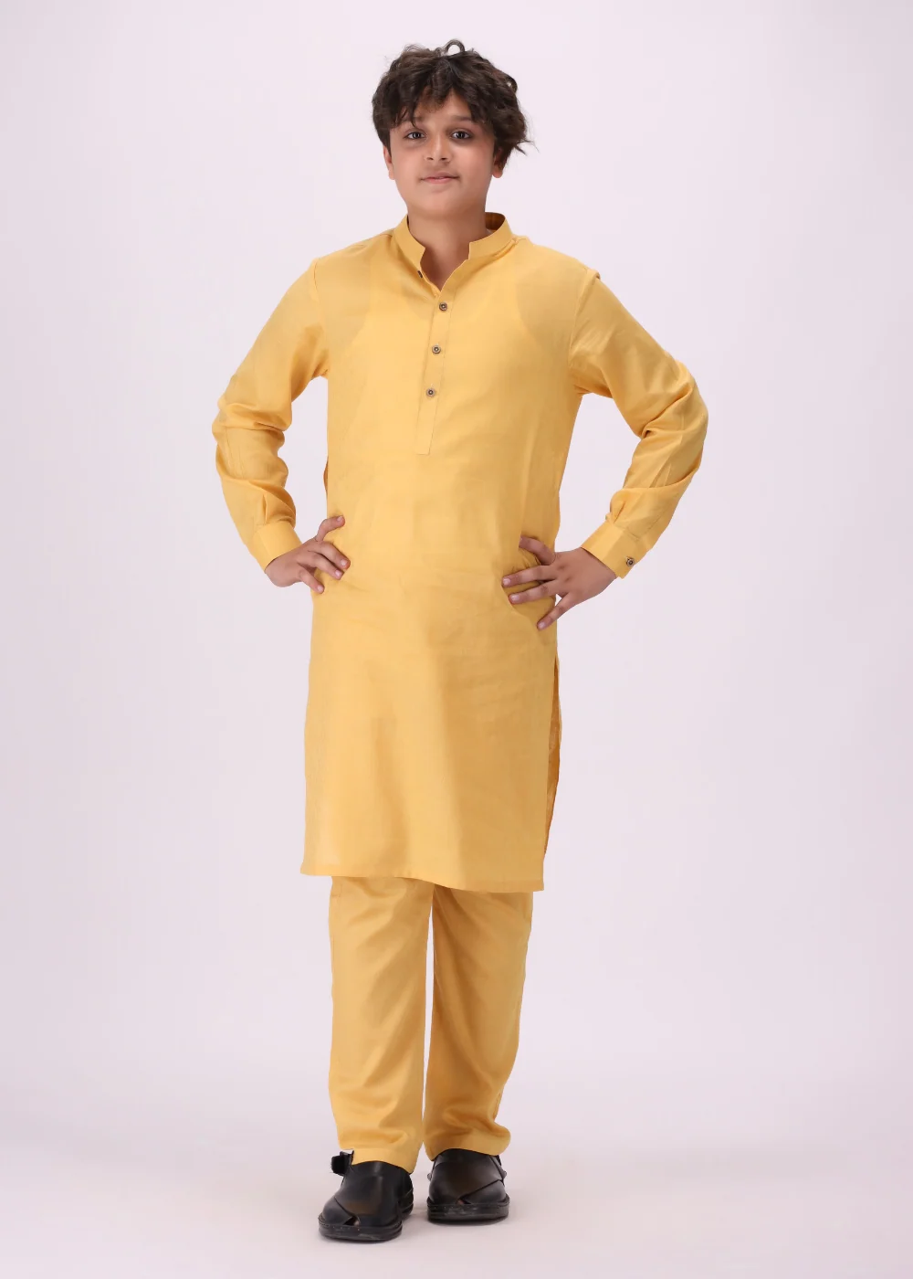 polycotton Kurta Set in Mustard