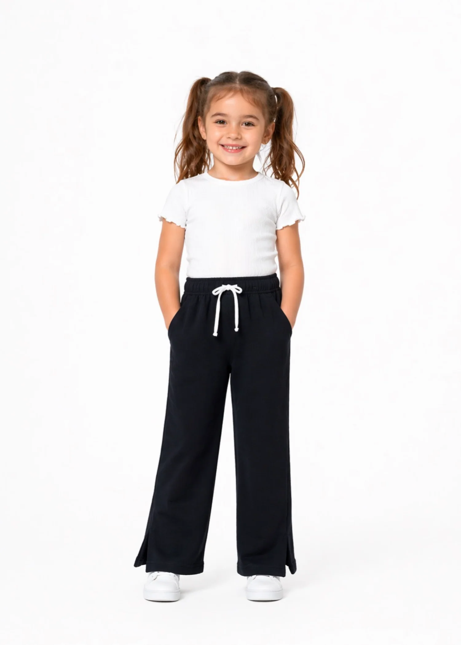 jersey knit Trousers in Black