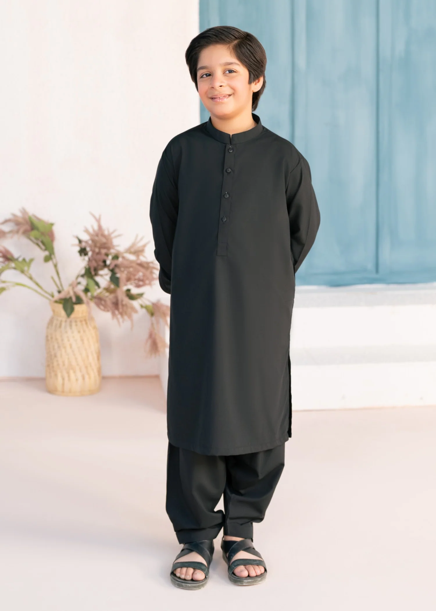 wash & wear Kurta Set in Black
