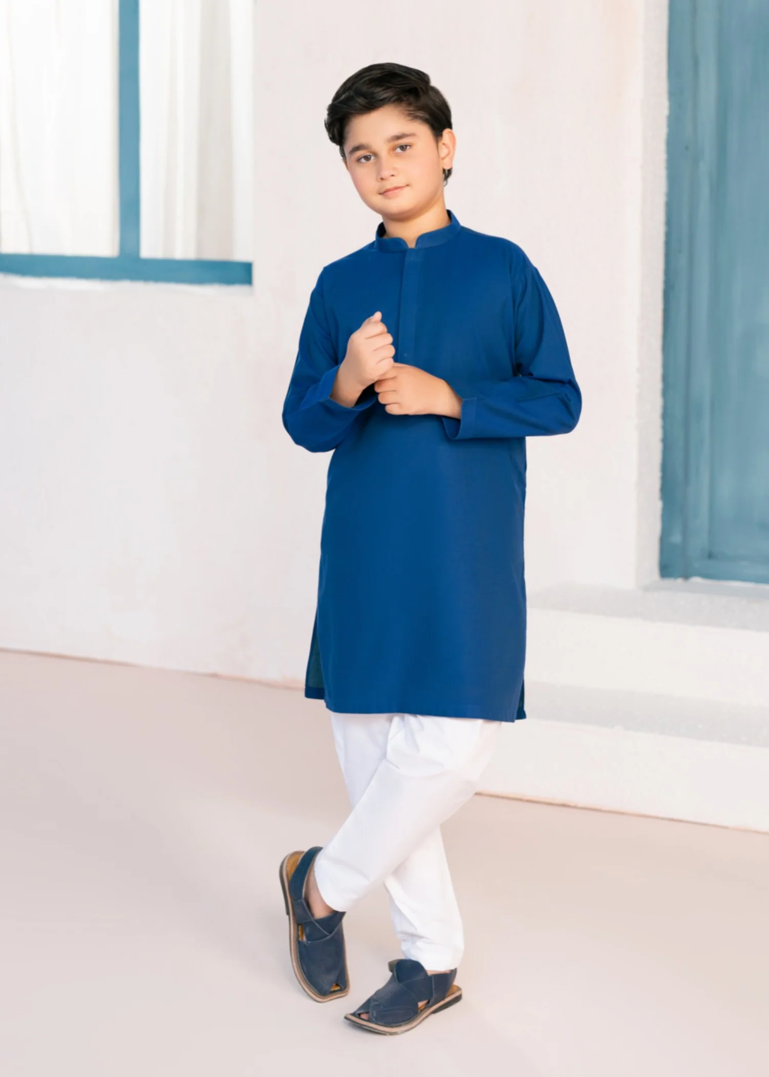 cotton Kurta Set in Royal blue