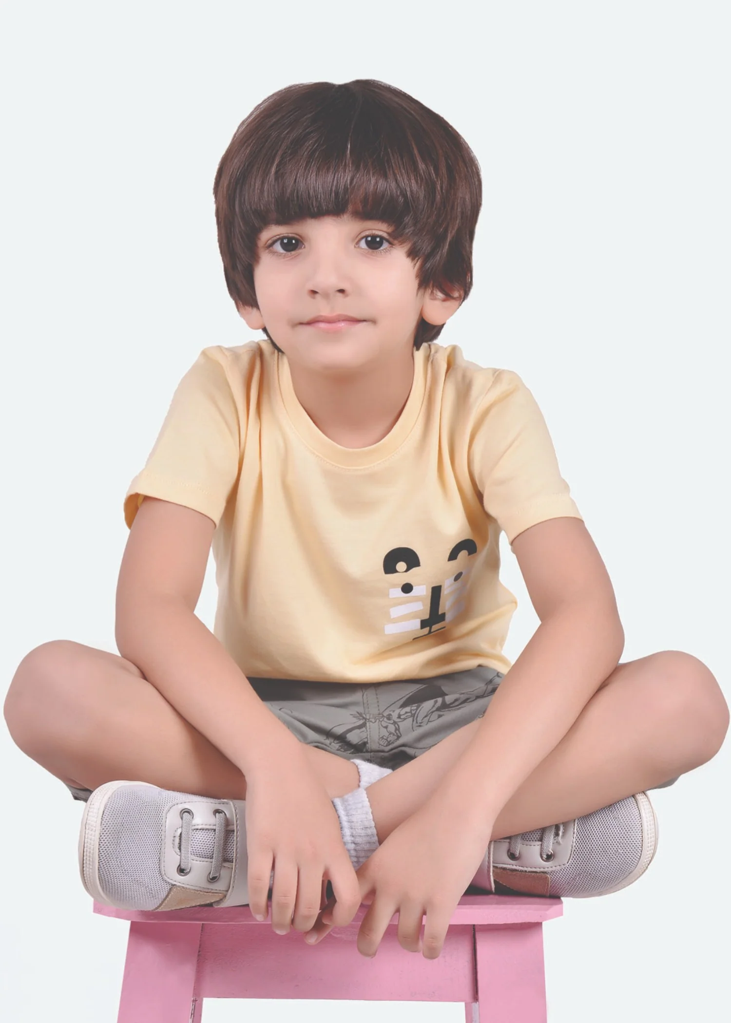 single jersey knit T Shirt in Camel brown