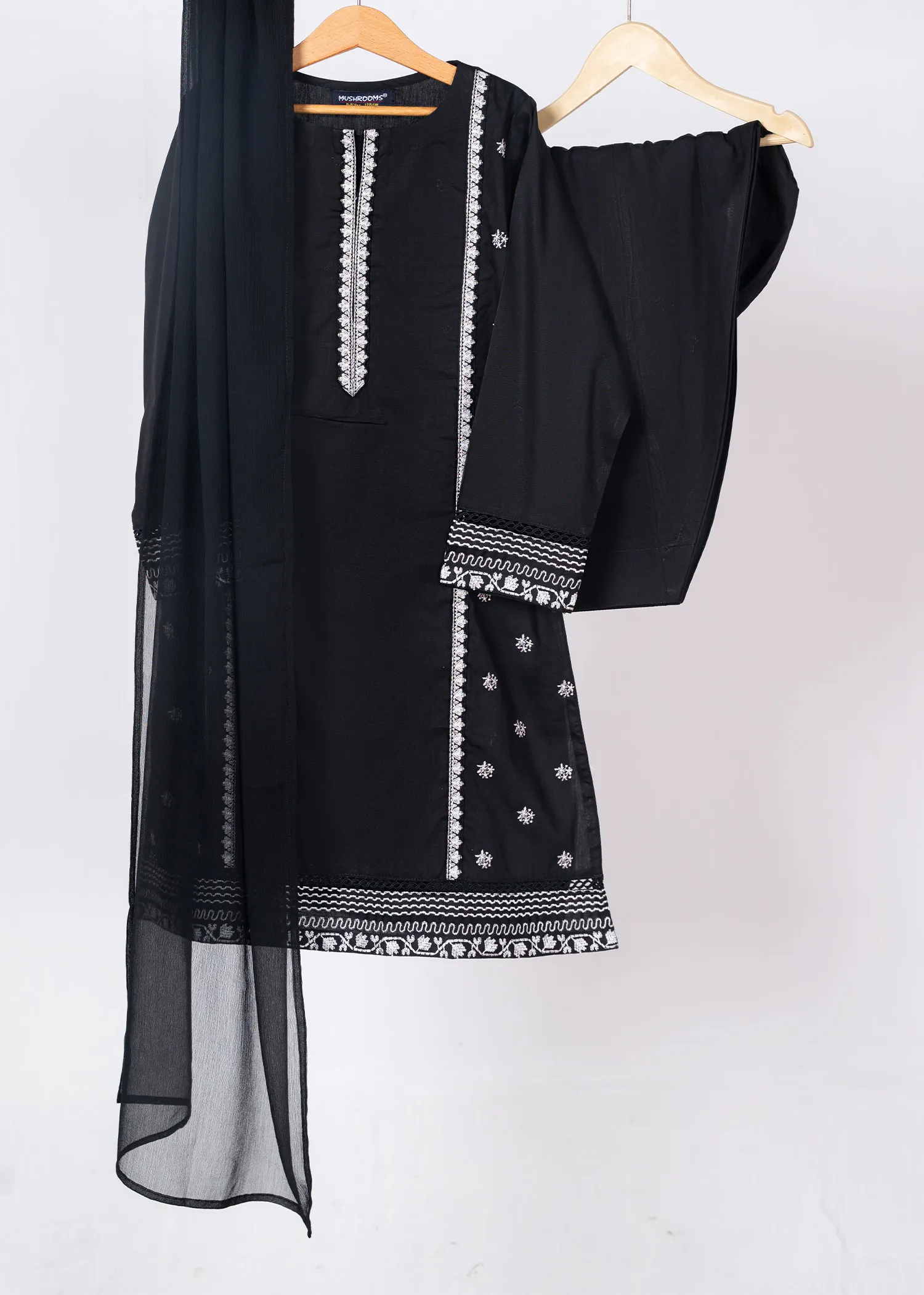cotton Kurta Set in Black