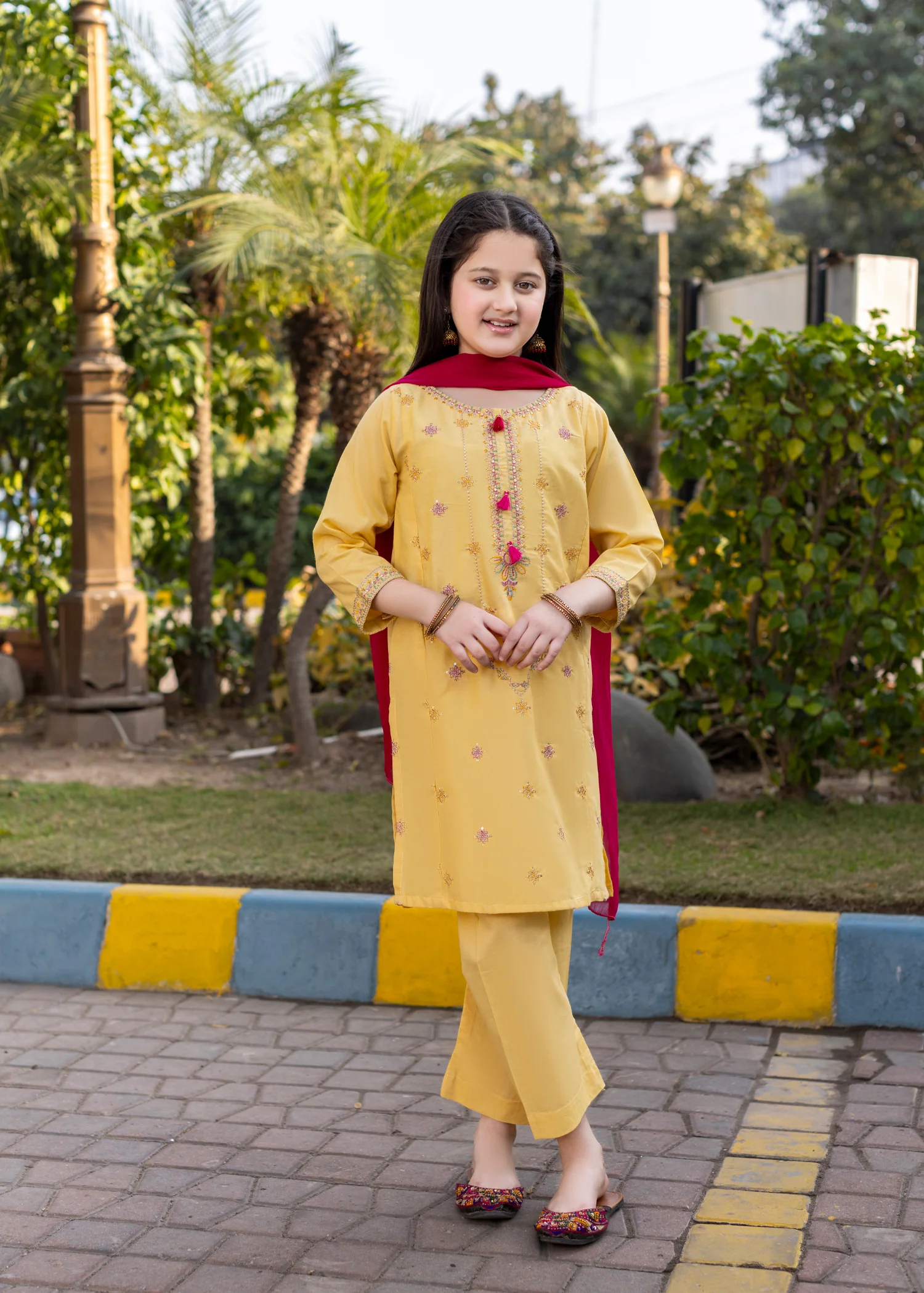cotton Kurta Set in Mellow yellow