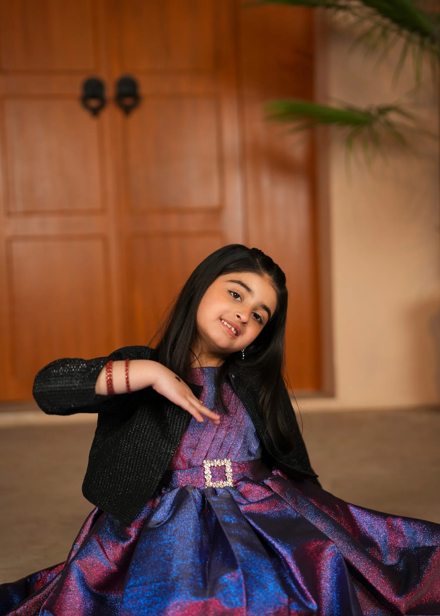 cotton chiffon Frock in Multi
