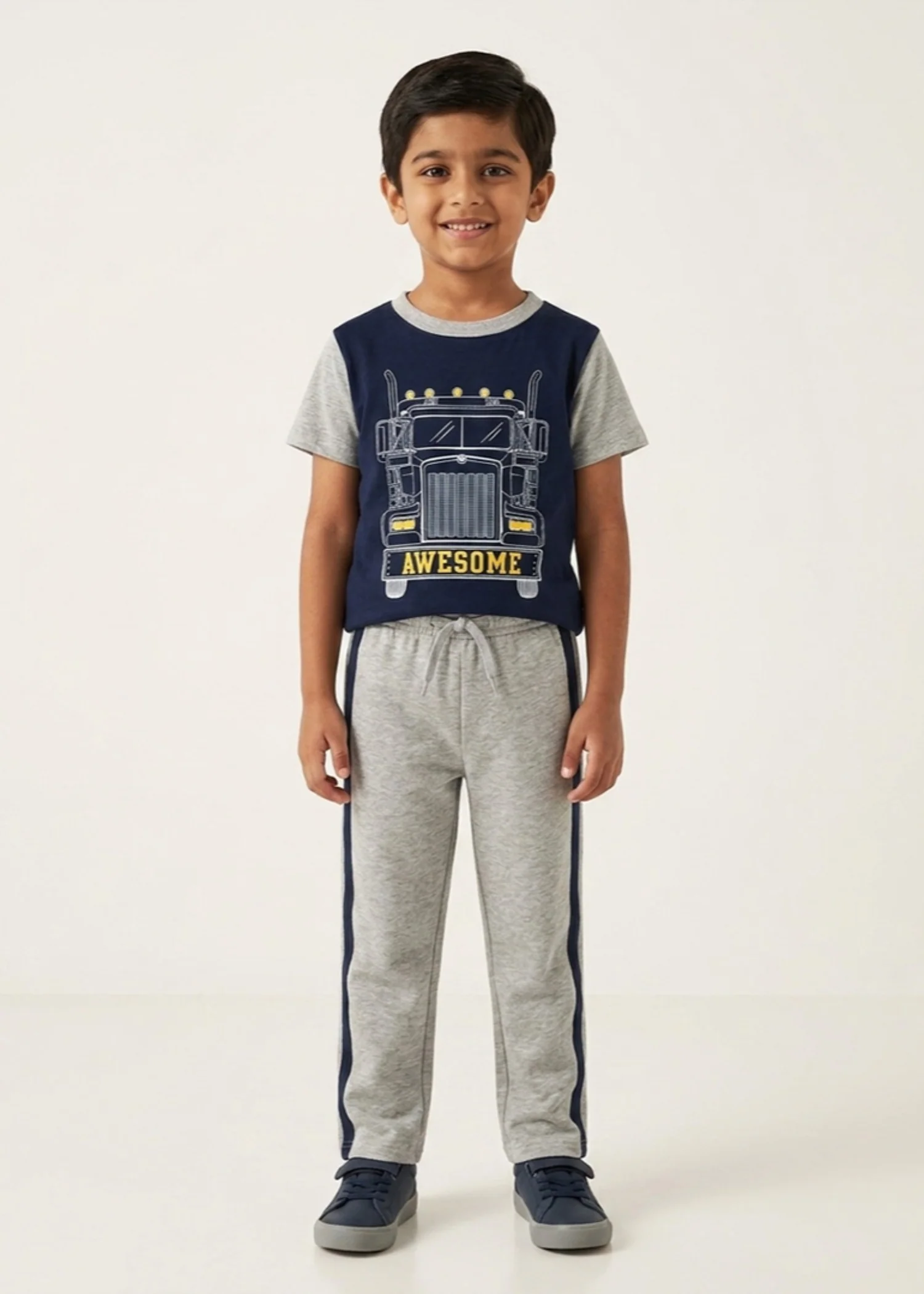 polyester Tracksuit in Grey, navy blue
