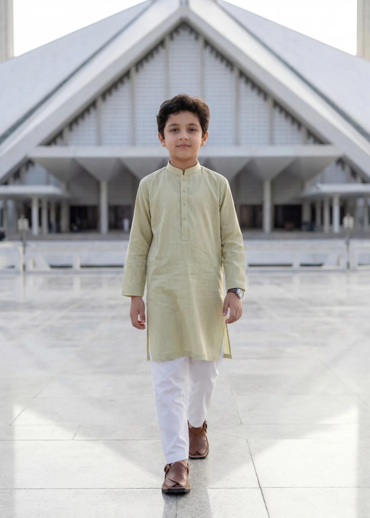 cotton Kurta Set in Yellow green