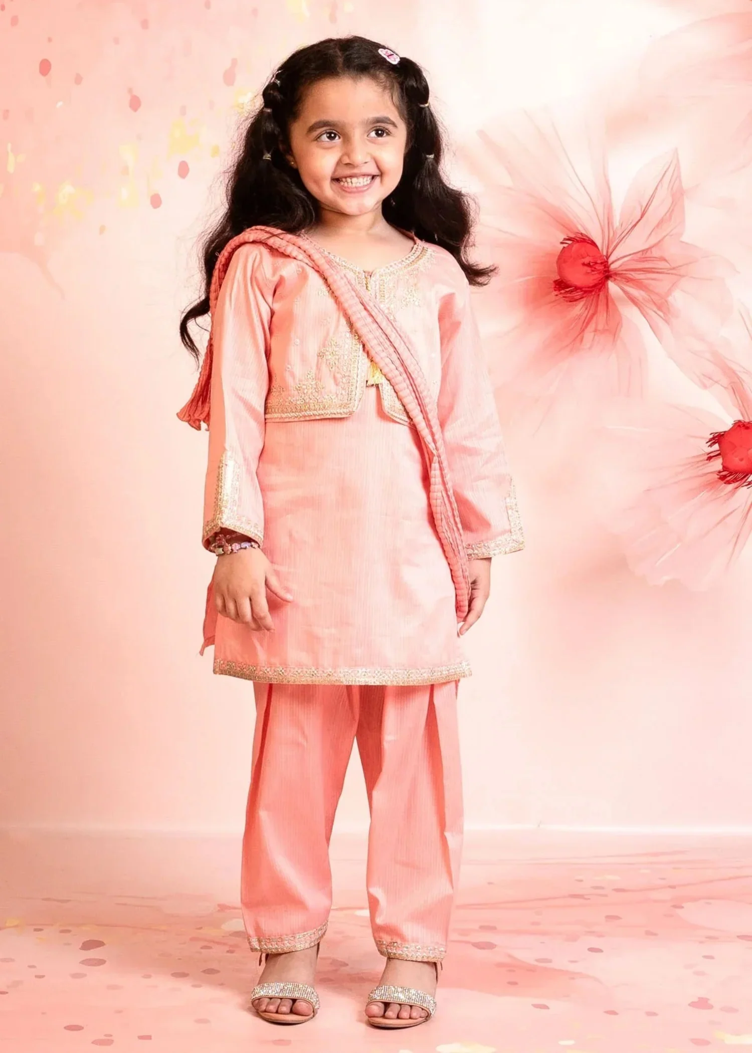 cotton Kurta Set in Pink