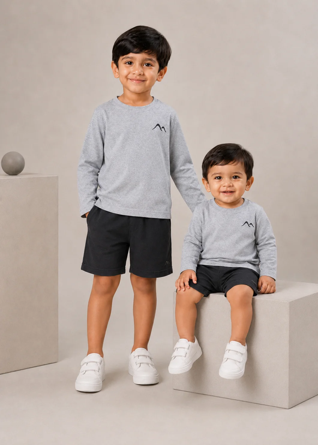 melange jersey knit T Shirt in Pastel grey
