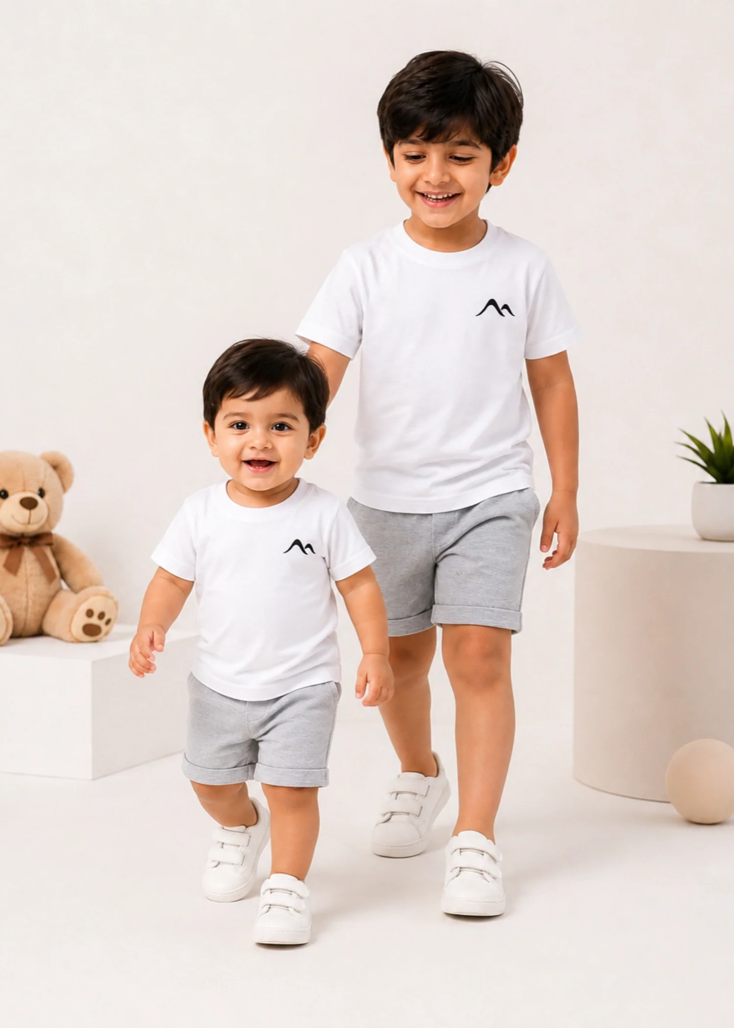 single jersey knit T Shirt in White