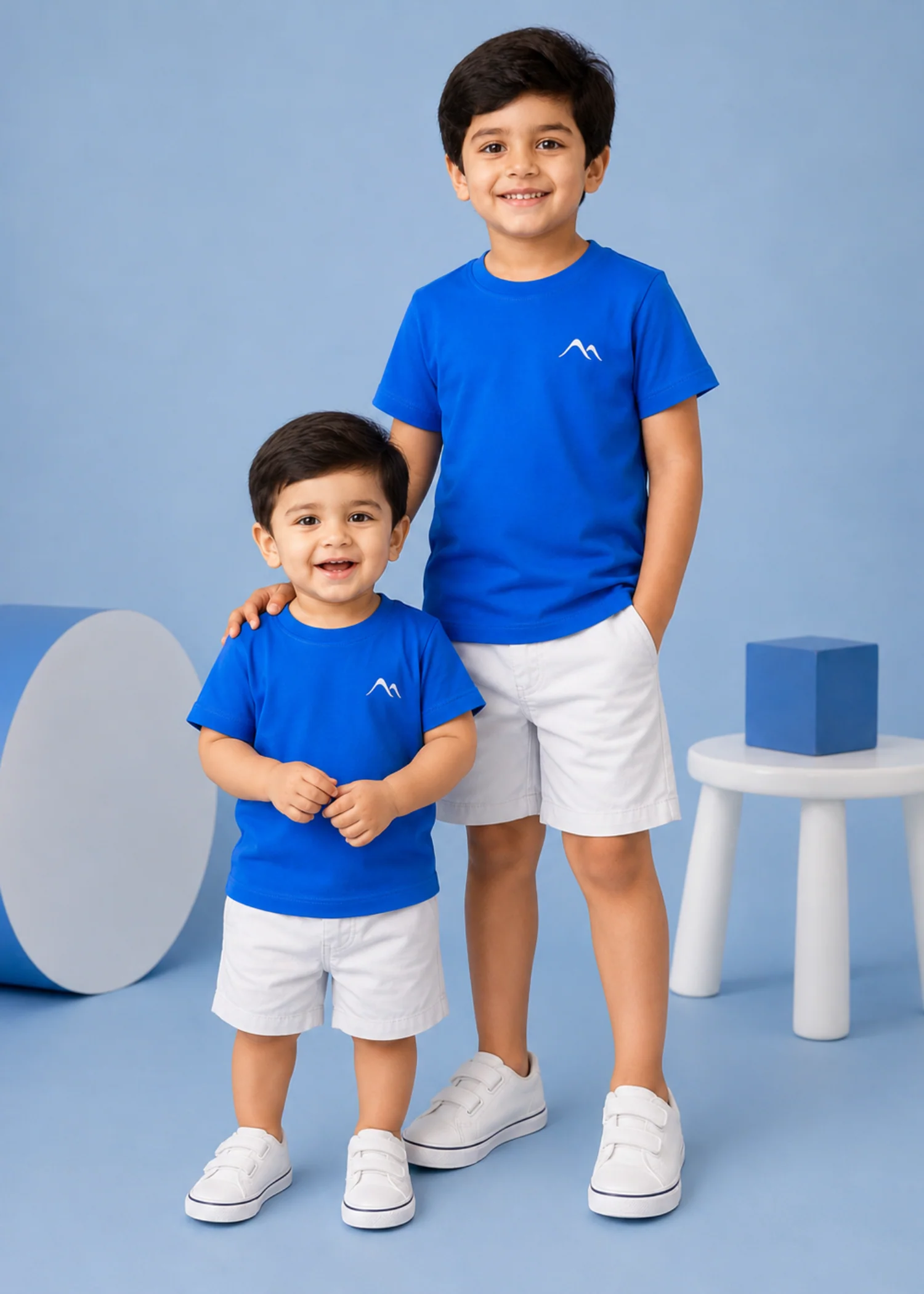 single jersey knit T Shirt in Blue