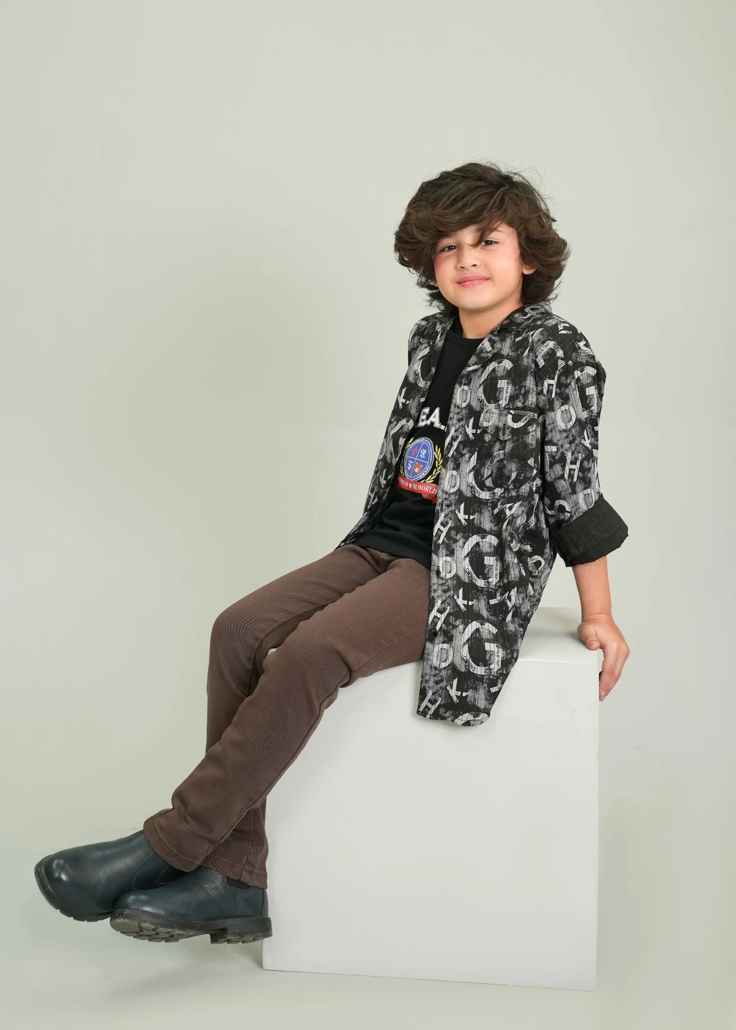 cotton Casual Shirt in Black