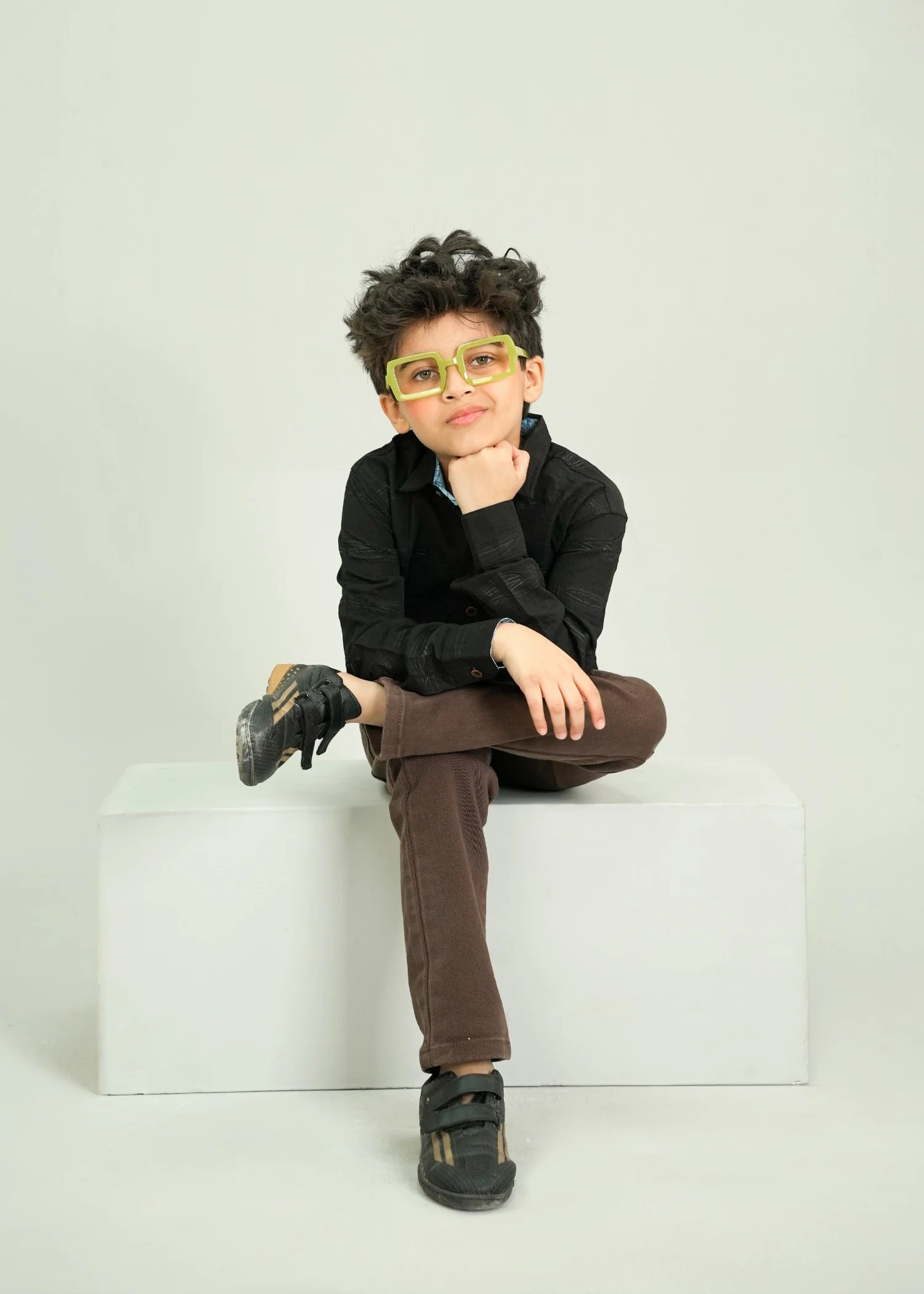 cotton Casual Shirt in Black
