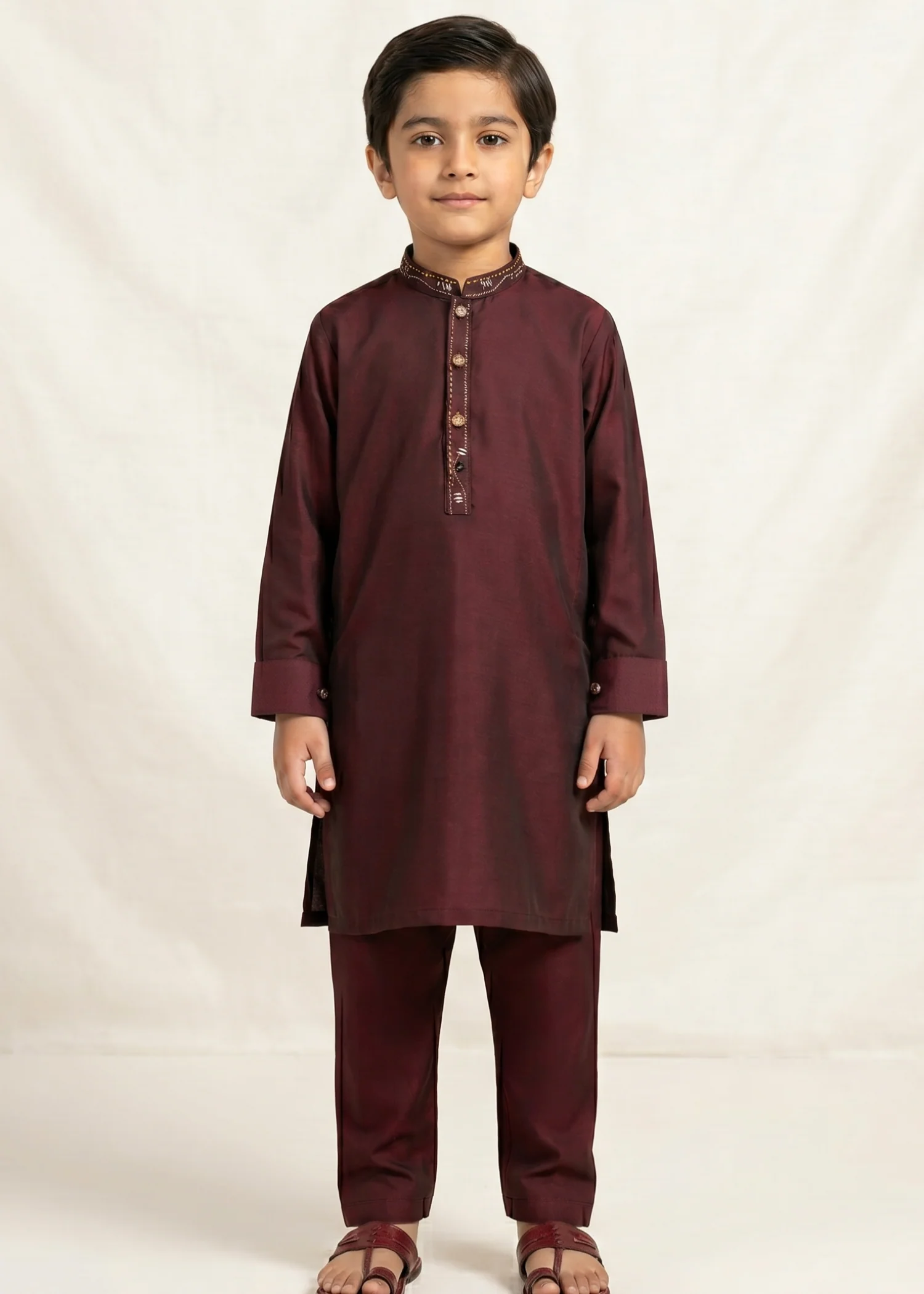 wash & wear Kurta Set in Maroon
