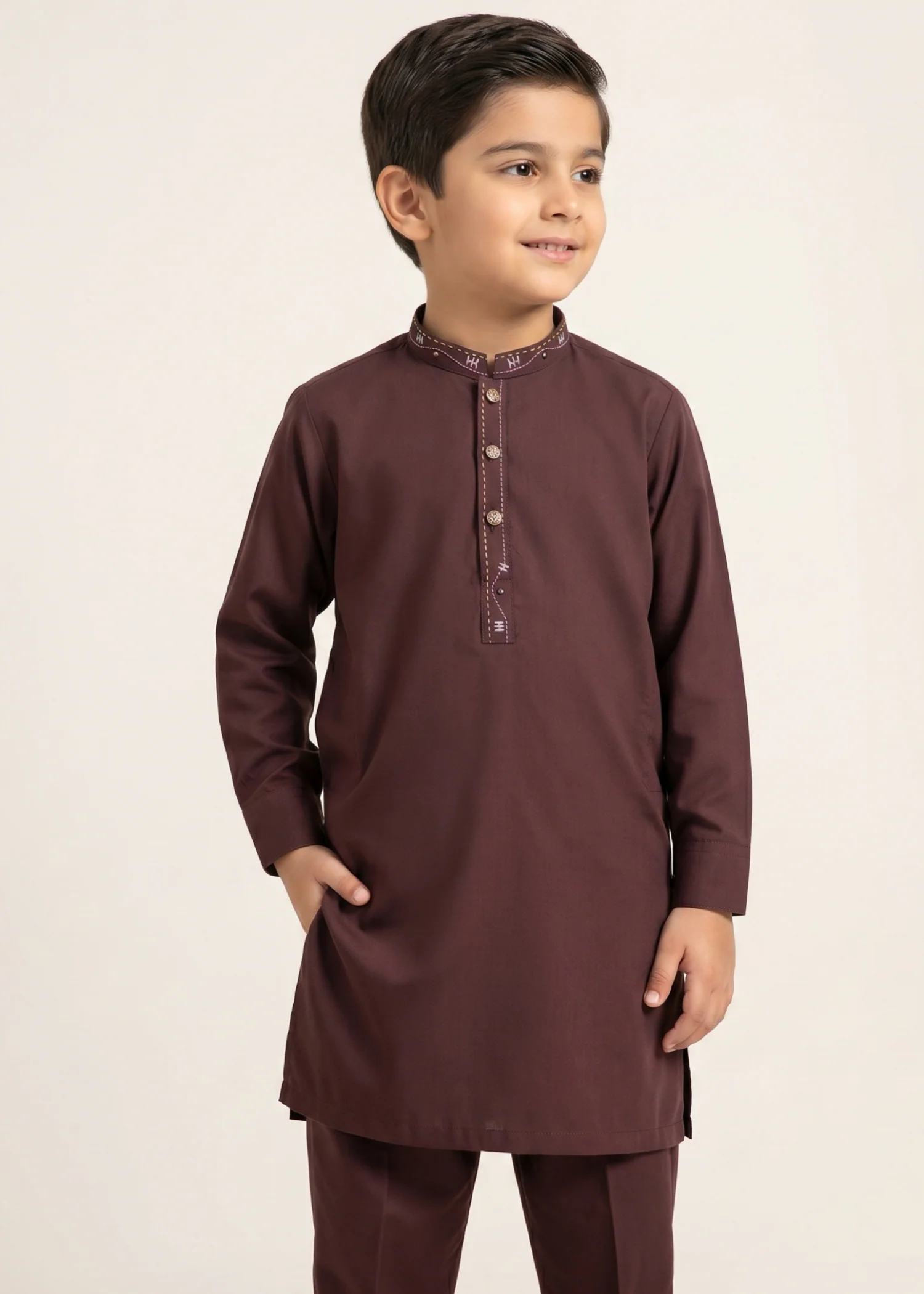 wash & wear Kurta Set in Blood red
