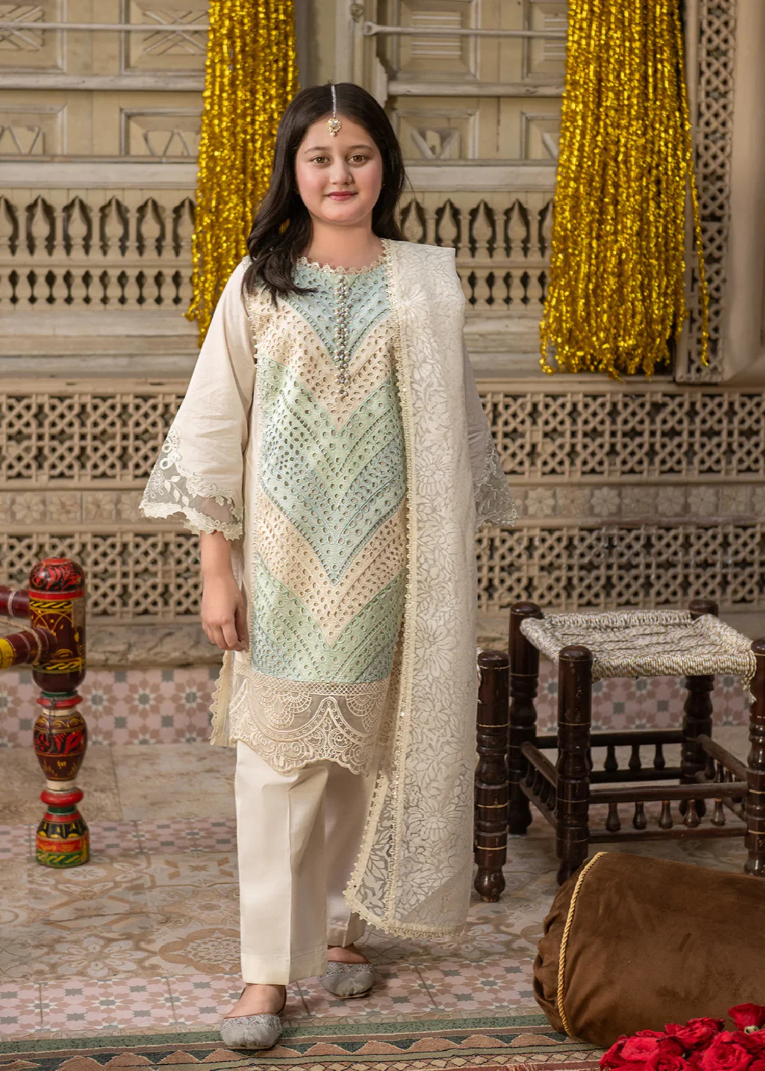 cotton Kurta Set in Multi