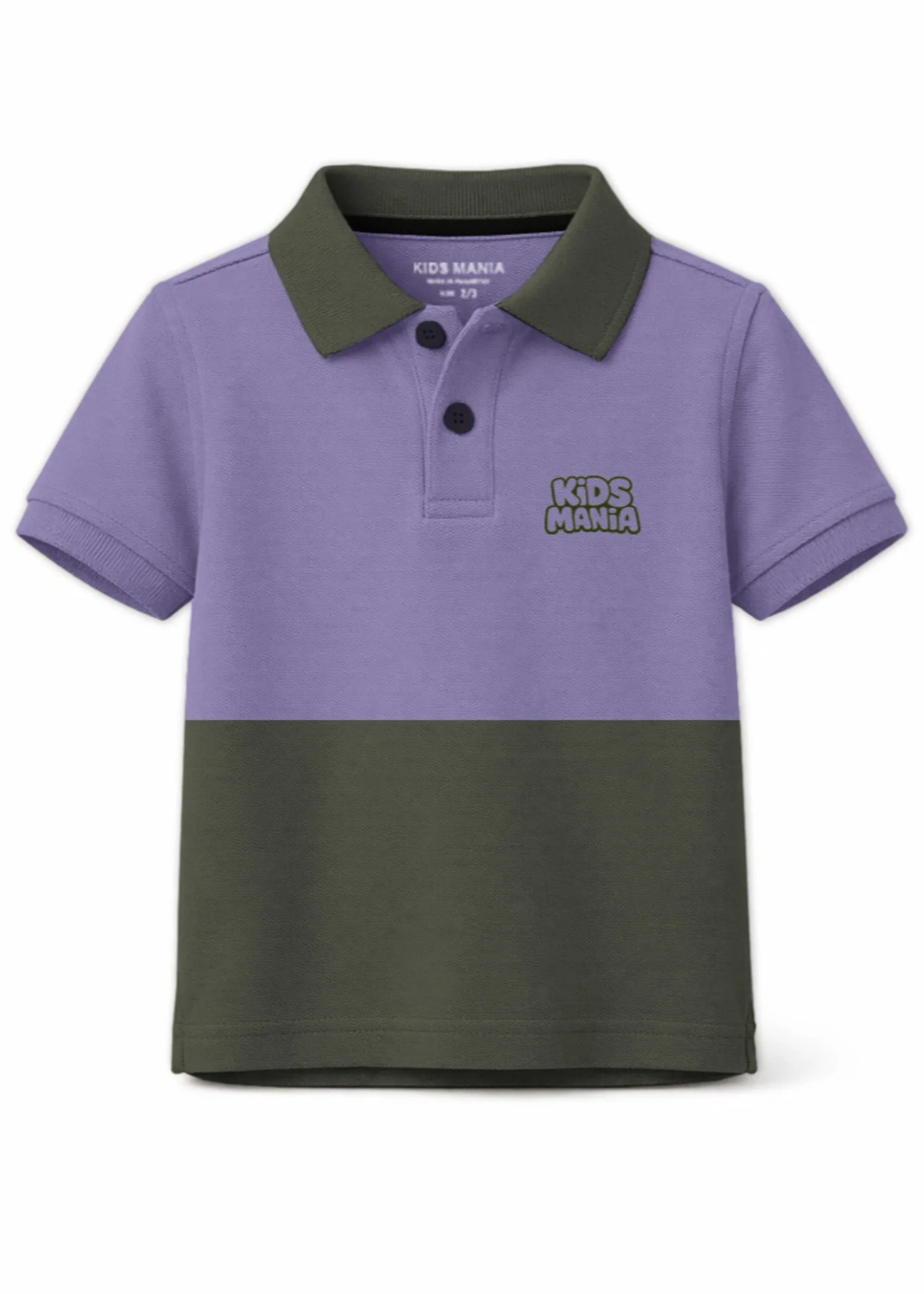 cotton Polo Shirt in Lavender, olive green