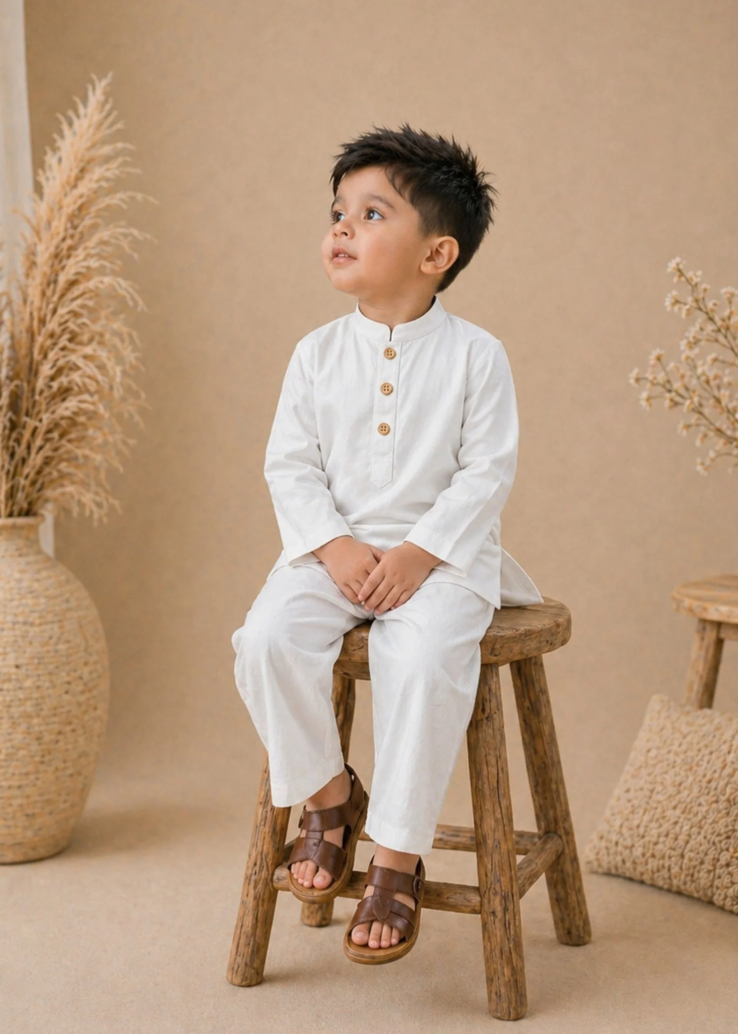 wash & wear Kurta Set in White