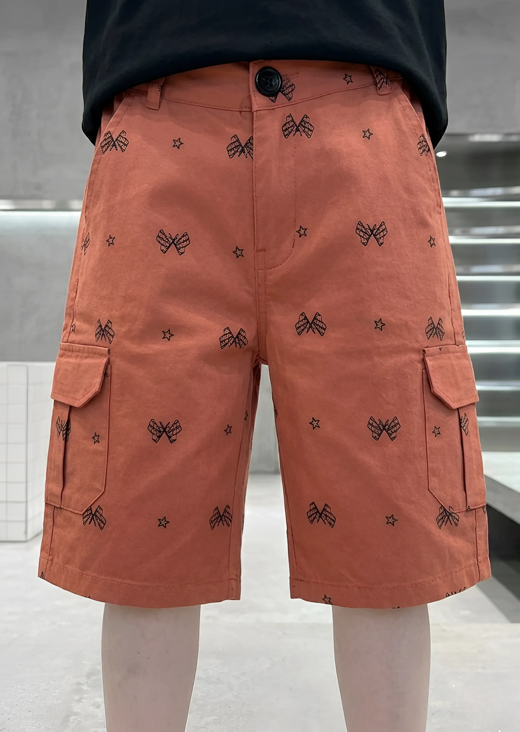 cotton Shorts in Rust orange