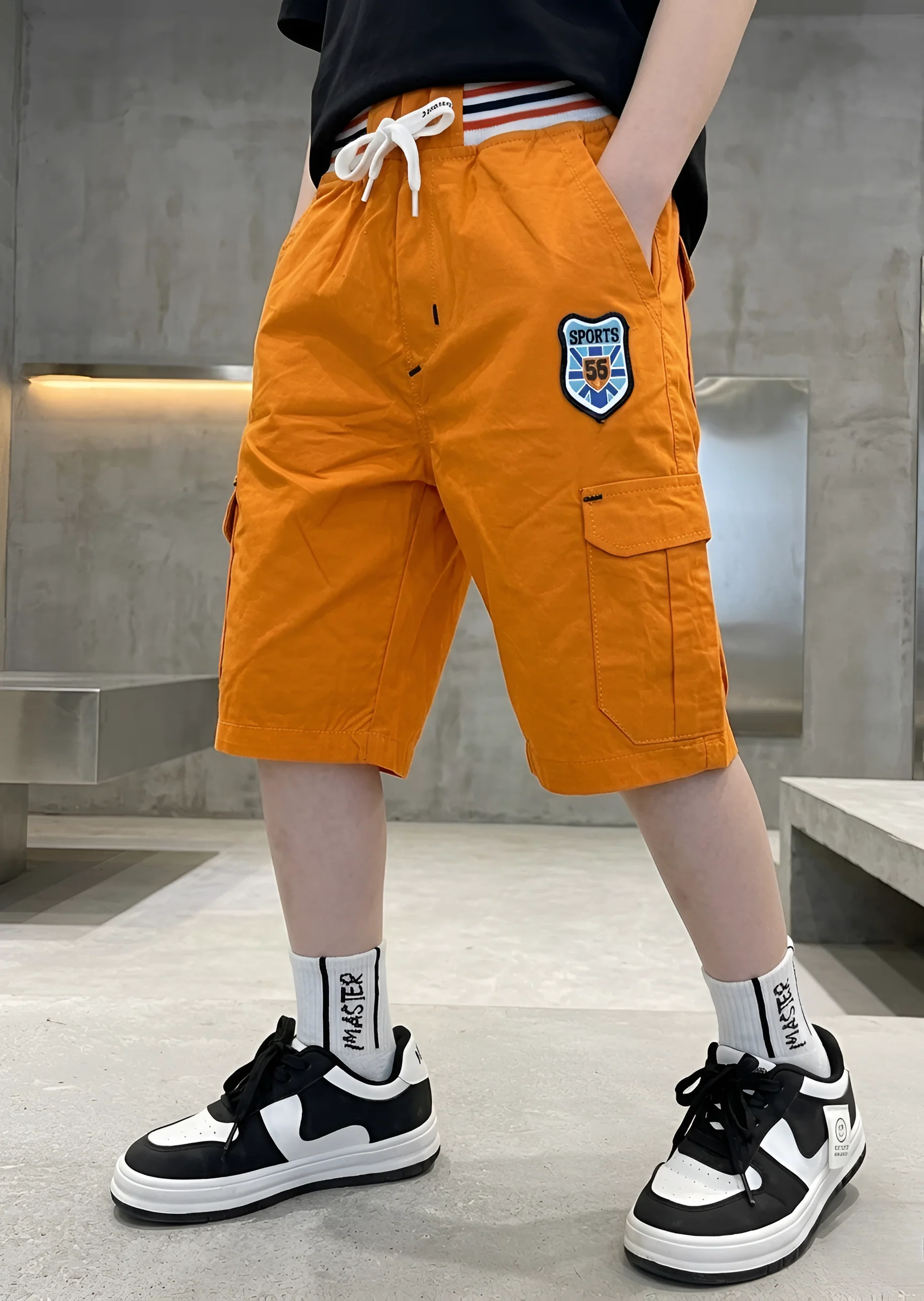 cotton Shorts in Orange