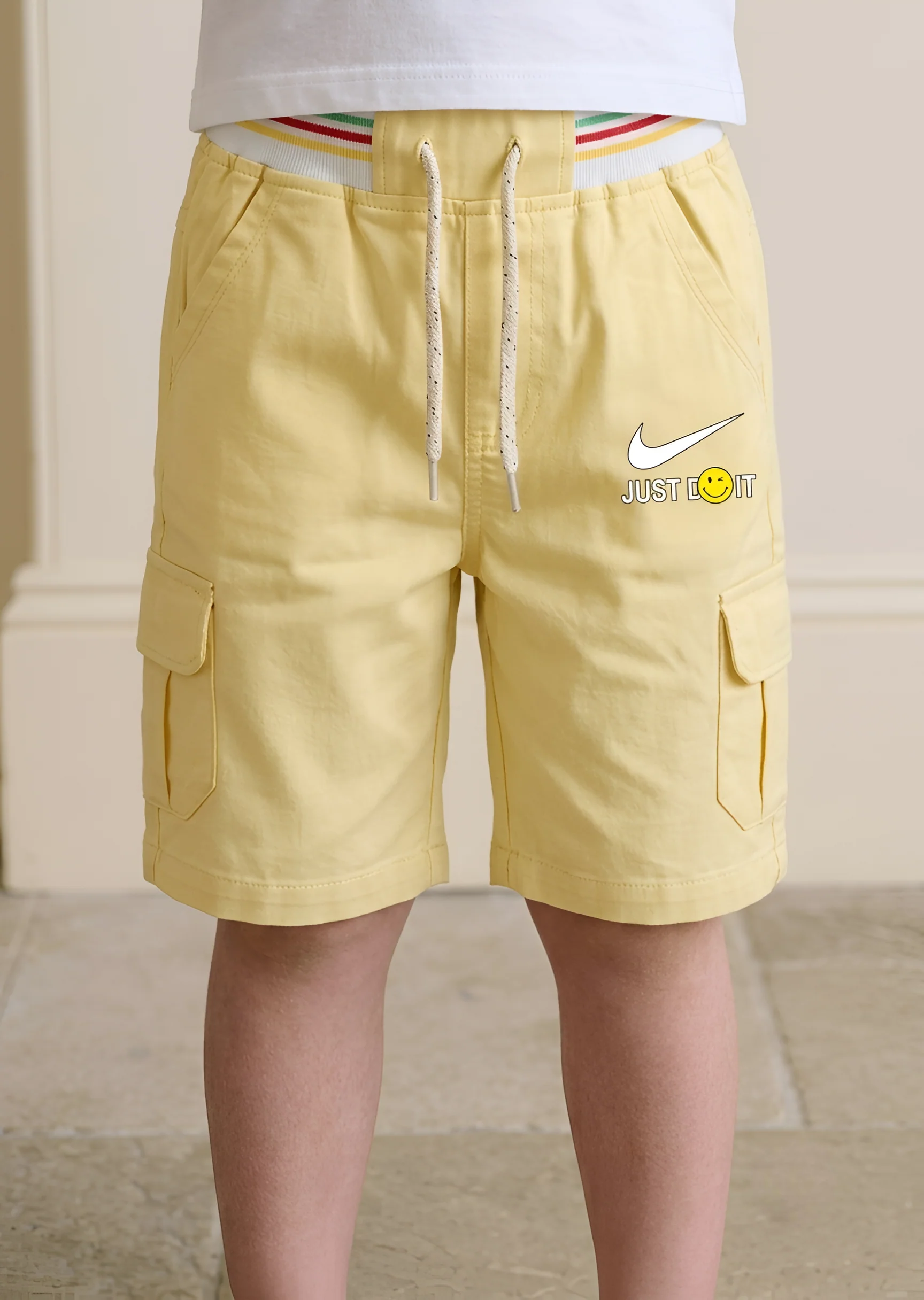 cotton Shorts in Light yellow