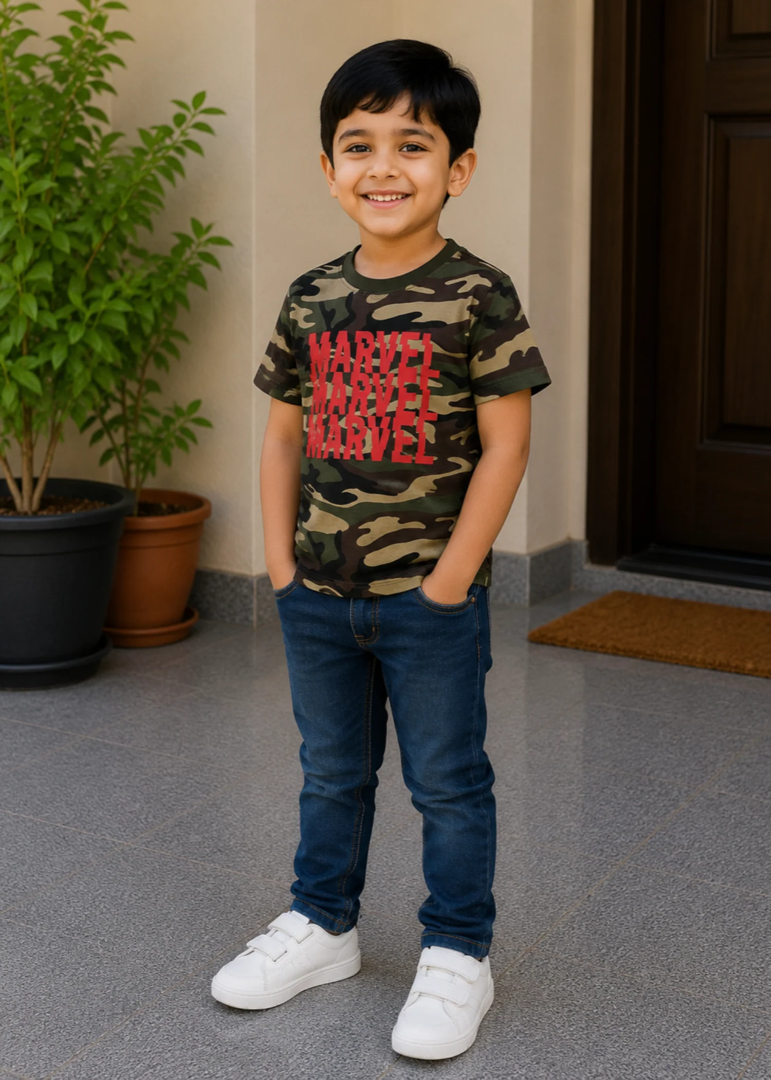 cotton jersey T Shirt in Multi