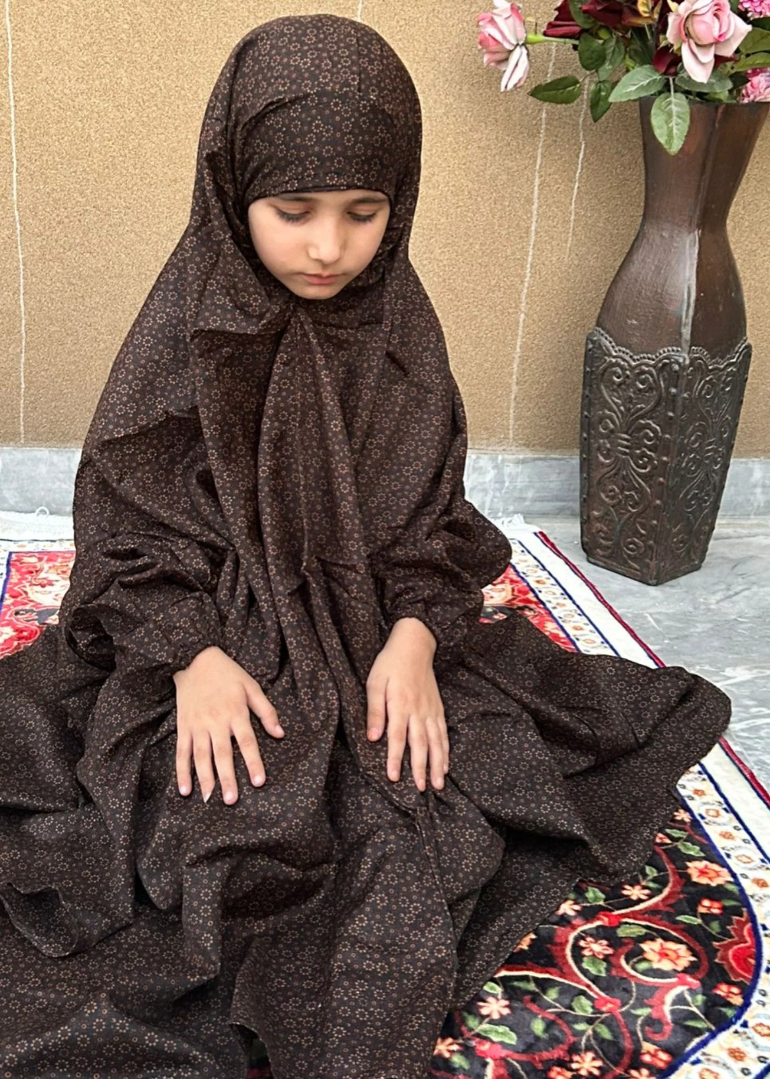 cotton linen Dupatta in Chocolate brown