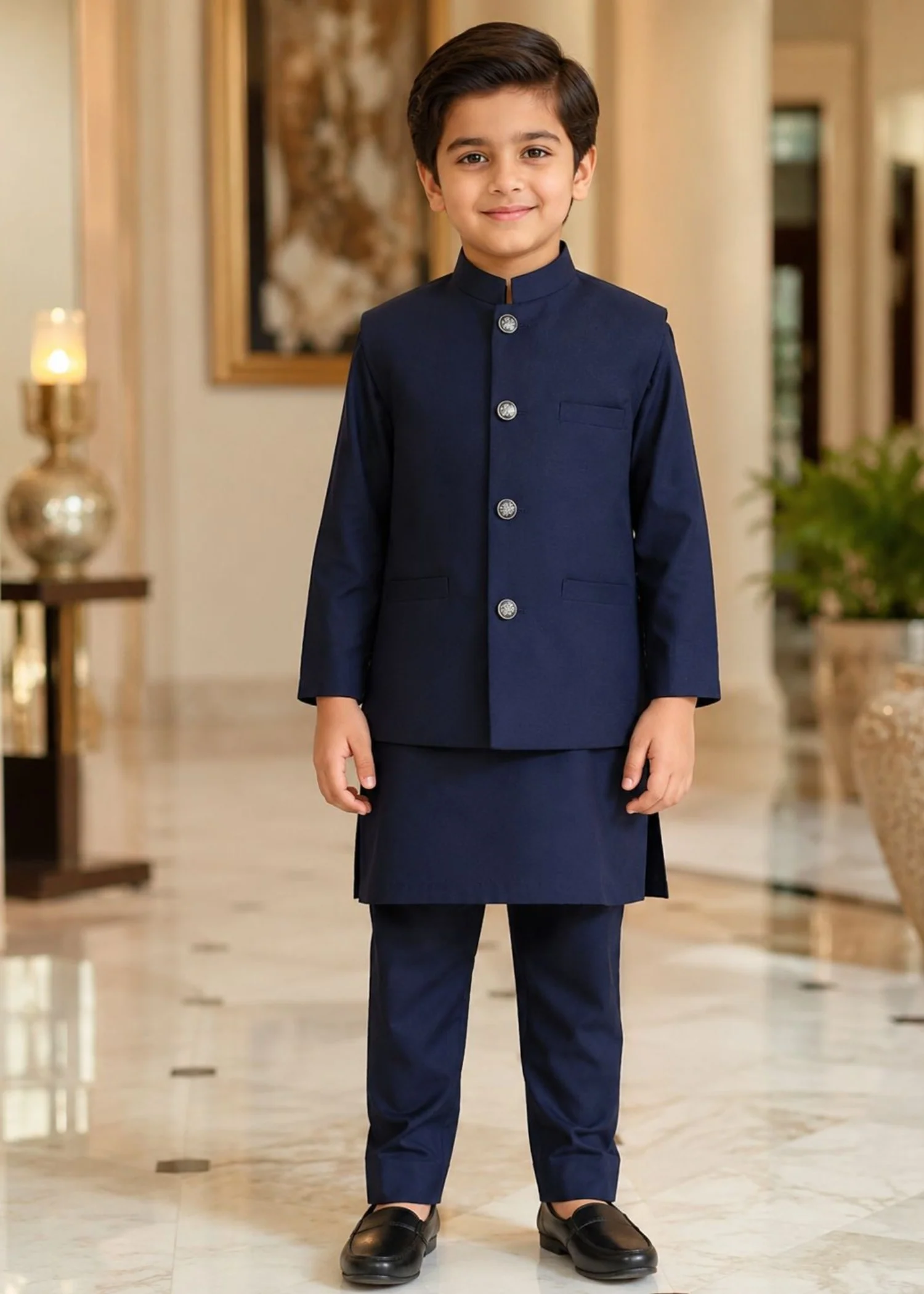 wash & wear Waistcoat in Navy blue