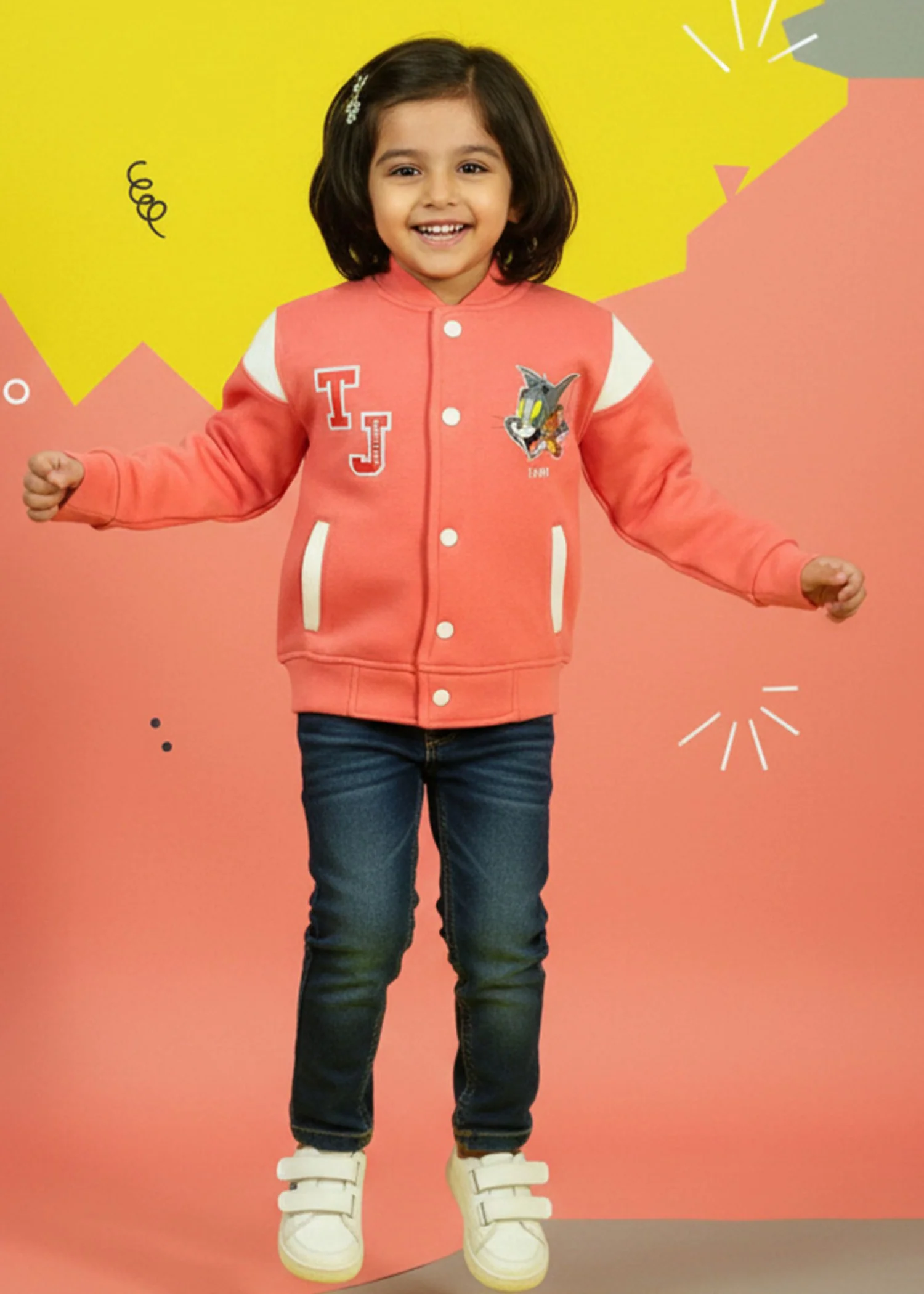 fleece Jacket in Peach pink