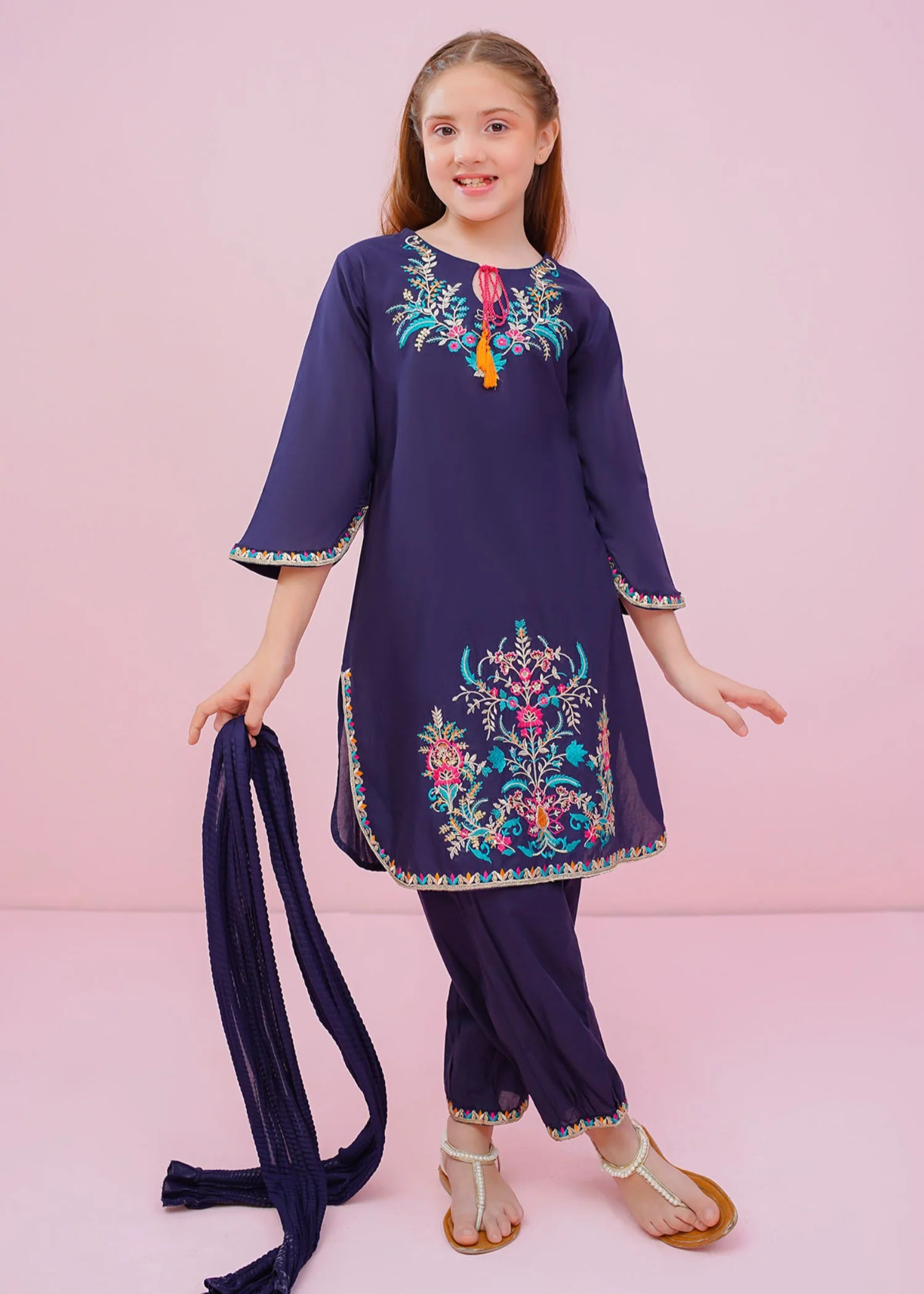 lawn Kurta Set in Blue