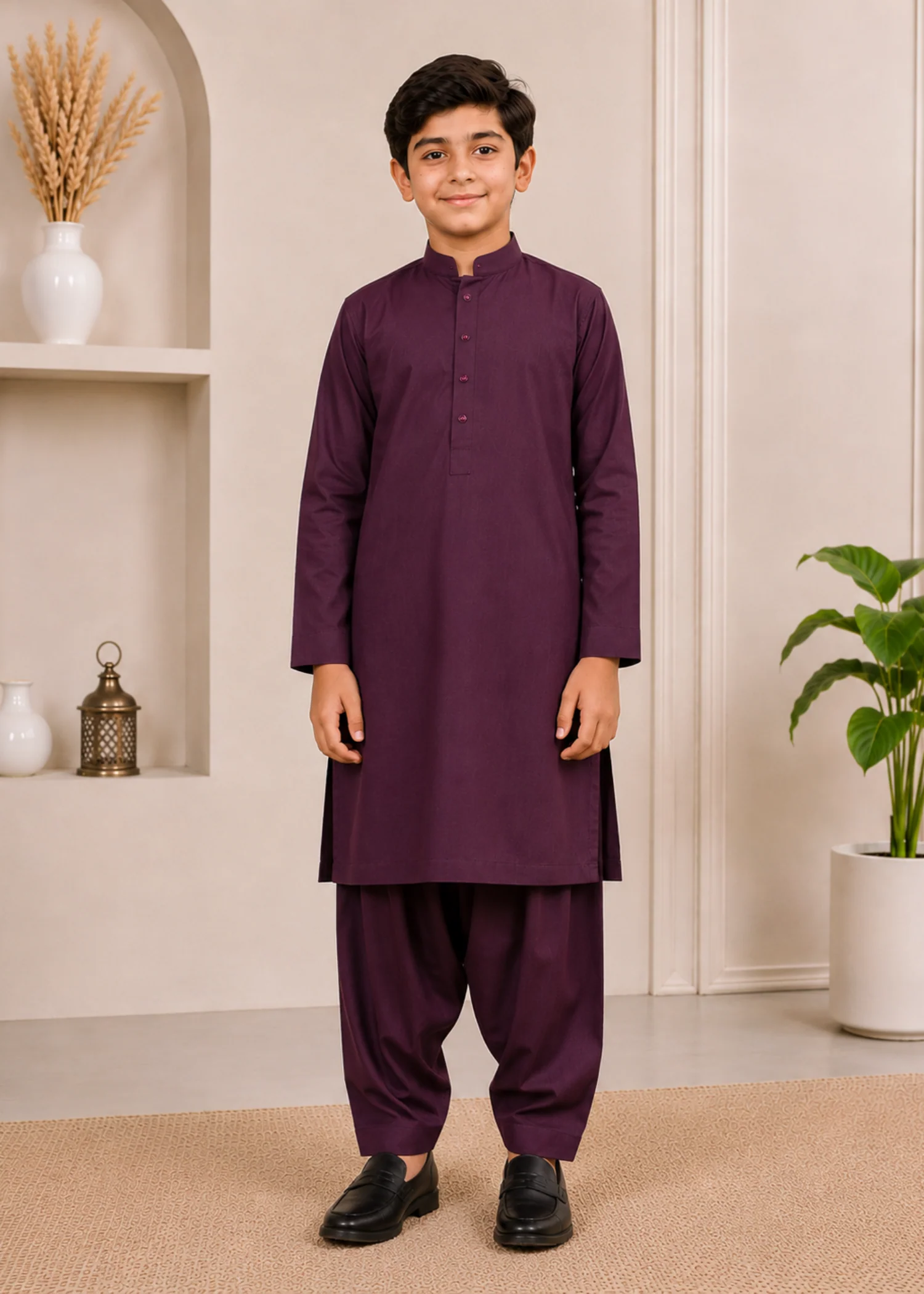 wash & wear Kurta Set in Maroon